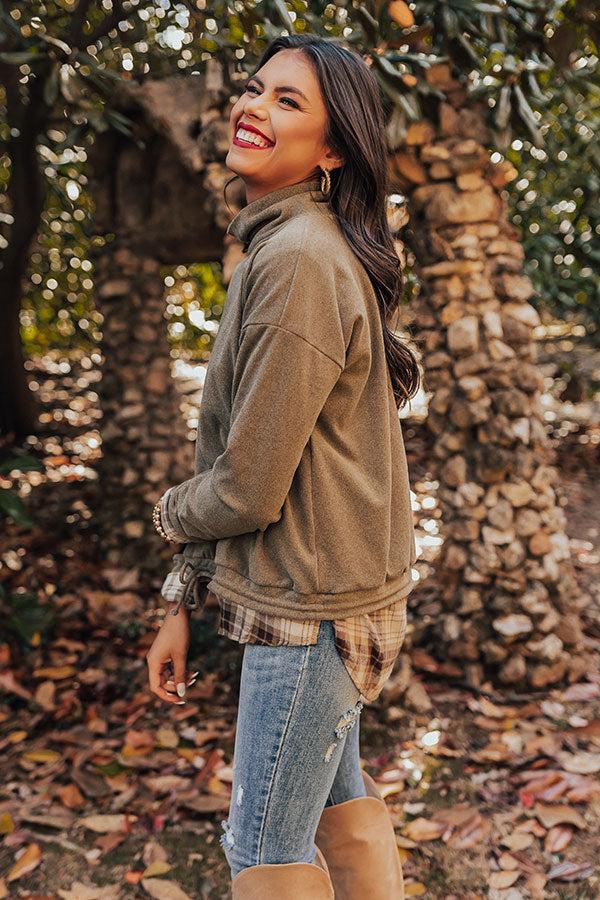 Autumn Color Sweater Top In Olive Product Image