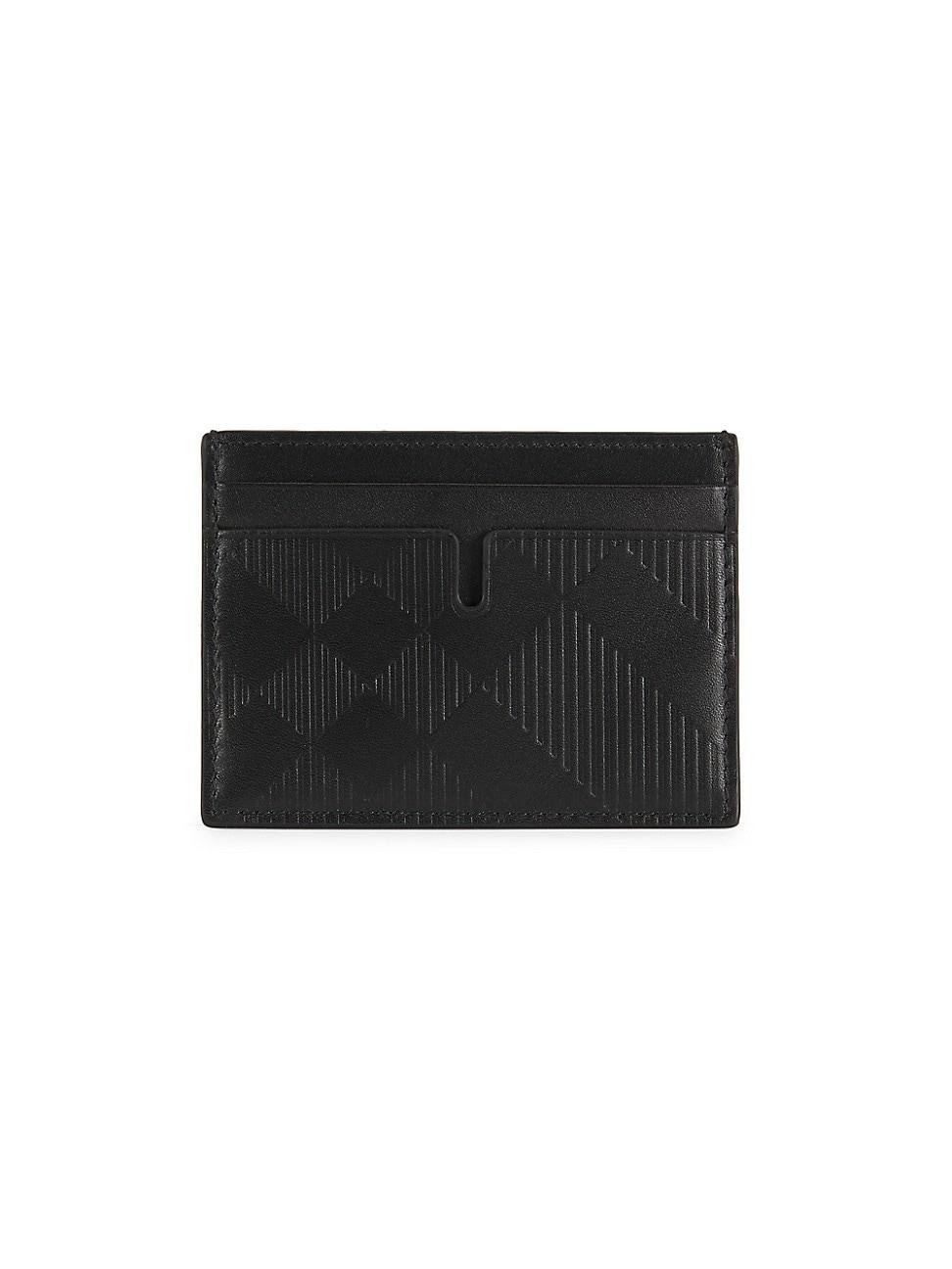 Mens Sandon Leather Check Card Case Product Image