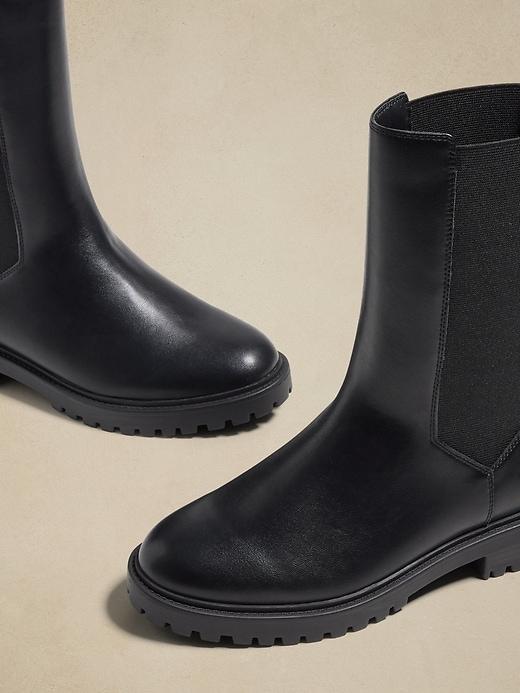 Vegan Leather Tall Shaft Chelsea Boot Product Image