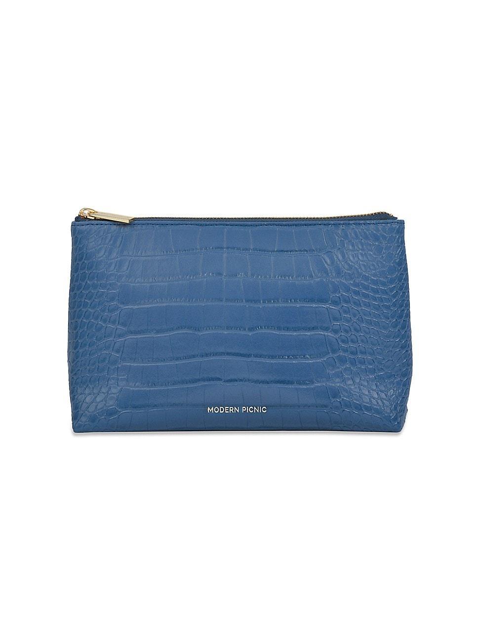 Womens The Snacker Crocodile-Embossed Vegan Leather Pouch Product Image