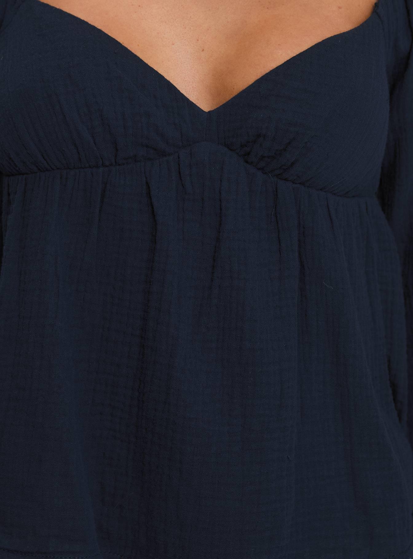 Khalea Long Sleeve Top Navy Product Image