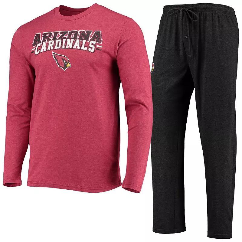 Mens Concepts Sport /Cardinal Arizona Cardinals Meter Long Sleeve T-Shirt & Pants Sleep Set Product Image