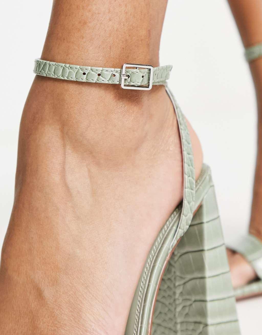 ASOS DESIGN Nora barely there block heeled sandals Product Image