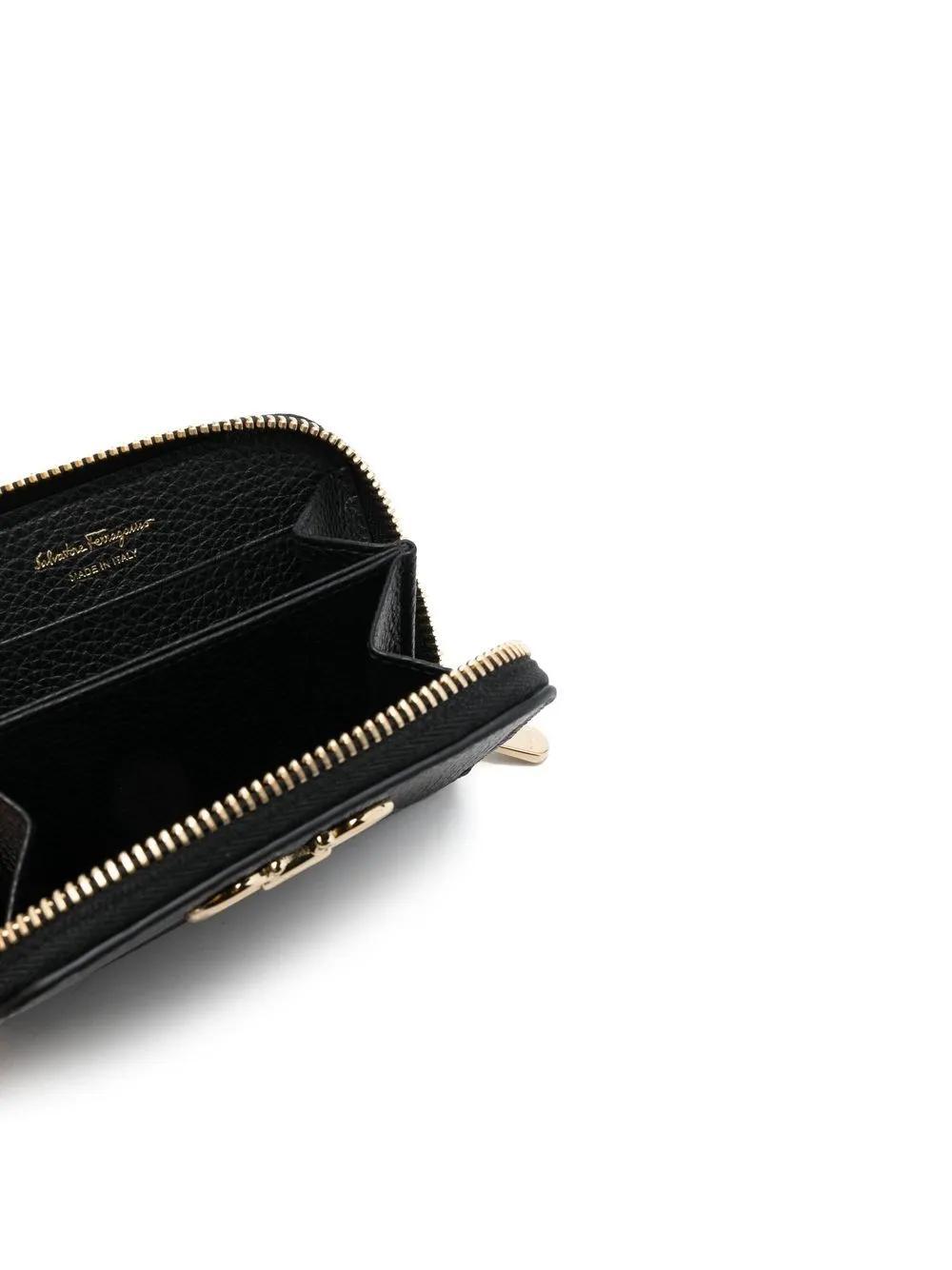 FERRAGAMO Gancini Zip Wallet In Black Product Image