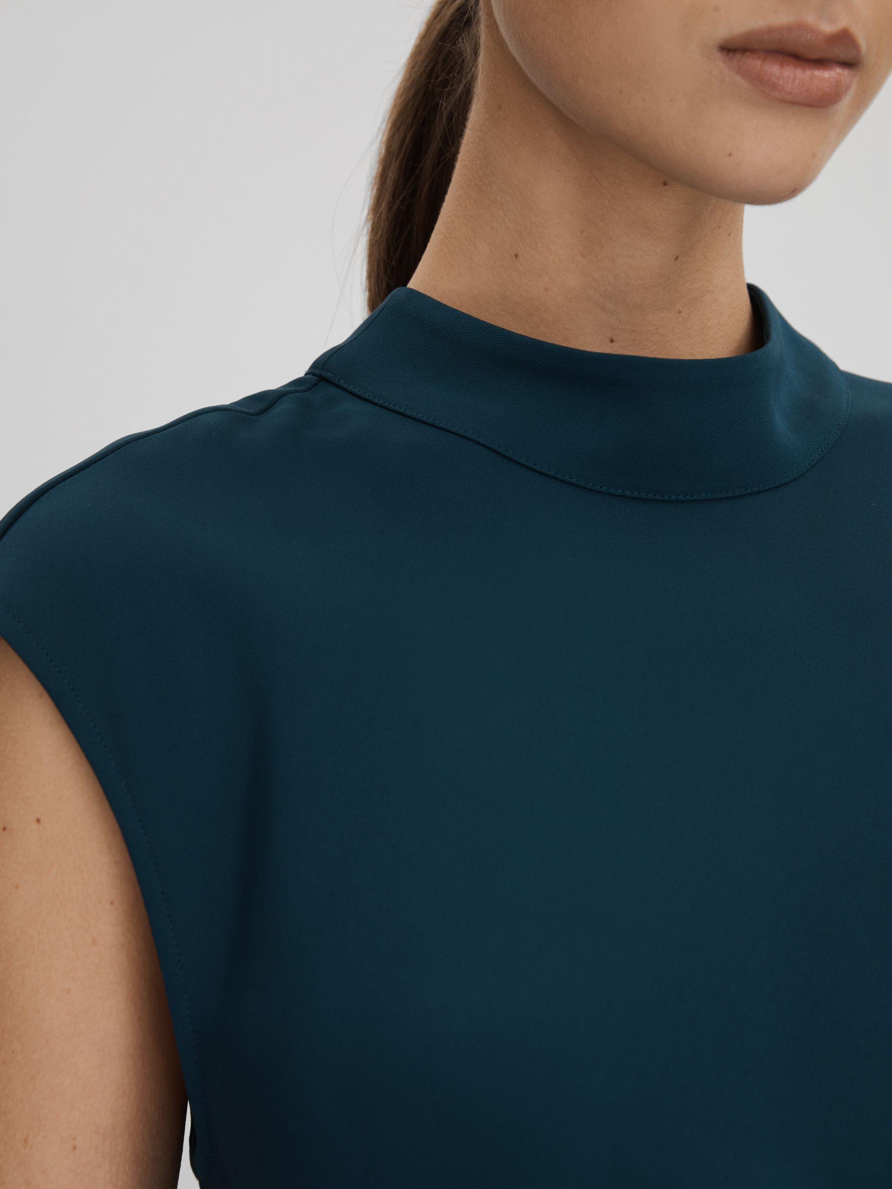 Ruched Midi Dress in Teal Product Image