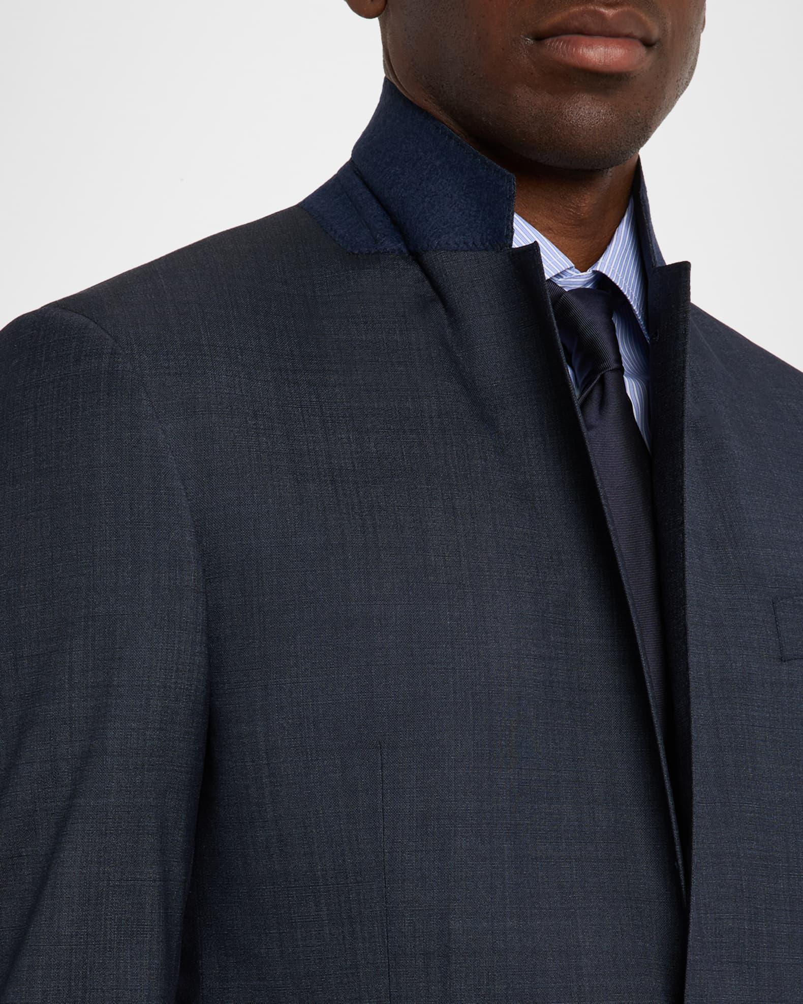 Men's Wool and Silk Chambray Two-Piece Suit Product Image