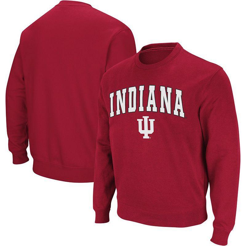 Mens Colosseum Crimson Indiana Hoosiers Arch & Logo Crew Neck Sweatshirt Product Image