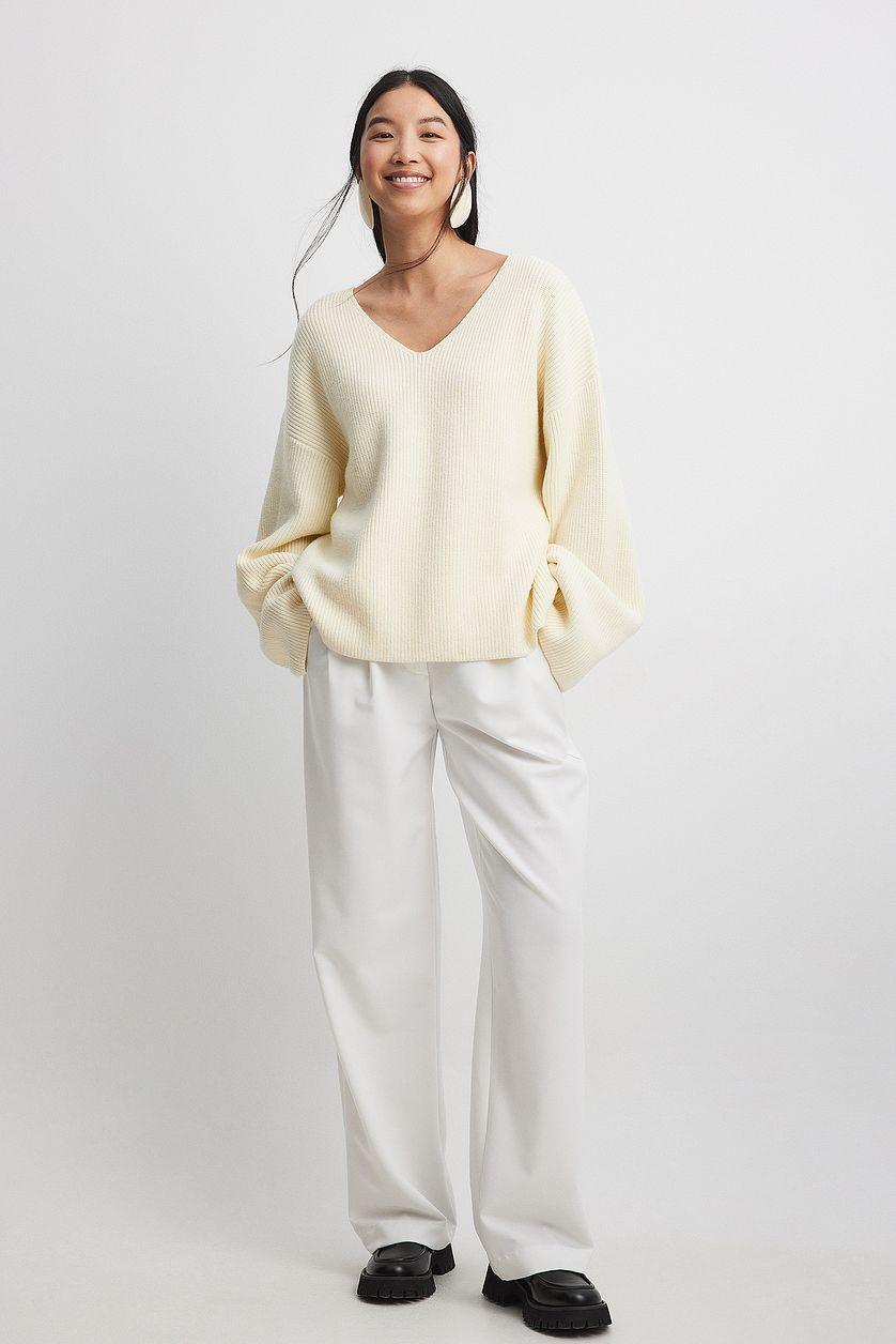 V-neck Knitted Sweater Product Image