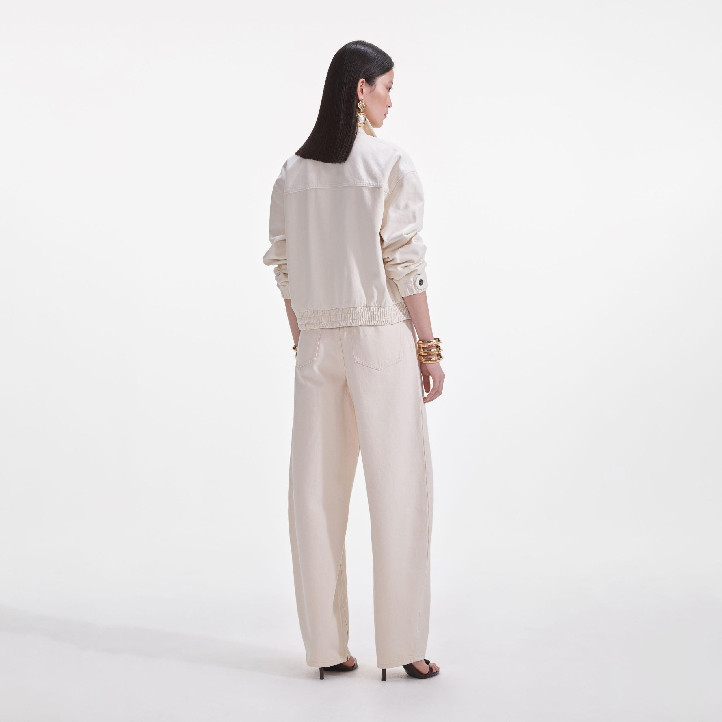 Cream Lightweight Denim Jacket Product Image