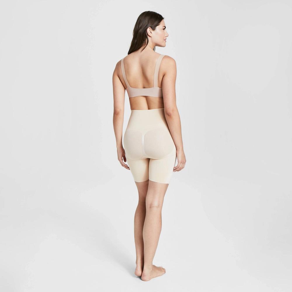 ASSETS by SPANX Womens Remarkable Results Mid-Thigh Shaper - Light Beige XL Product Image