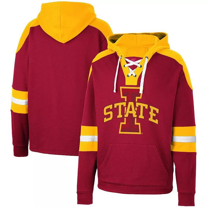 Men's Colosseum Cardinal Iowa State Cyclones Lace-Up 4.0 Pullover Hoodie, Size: Medium, Red Product Image