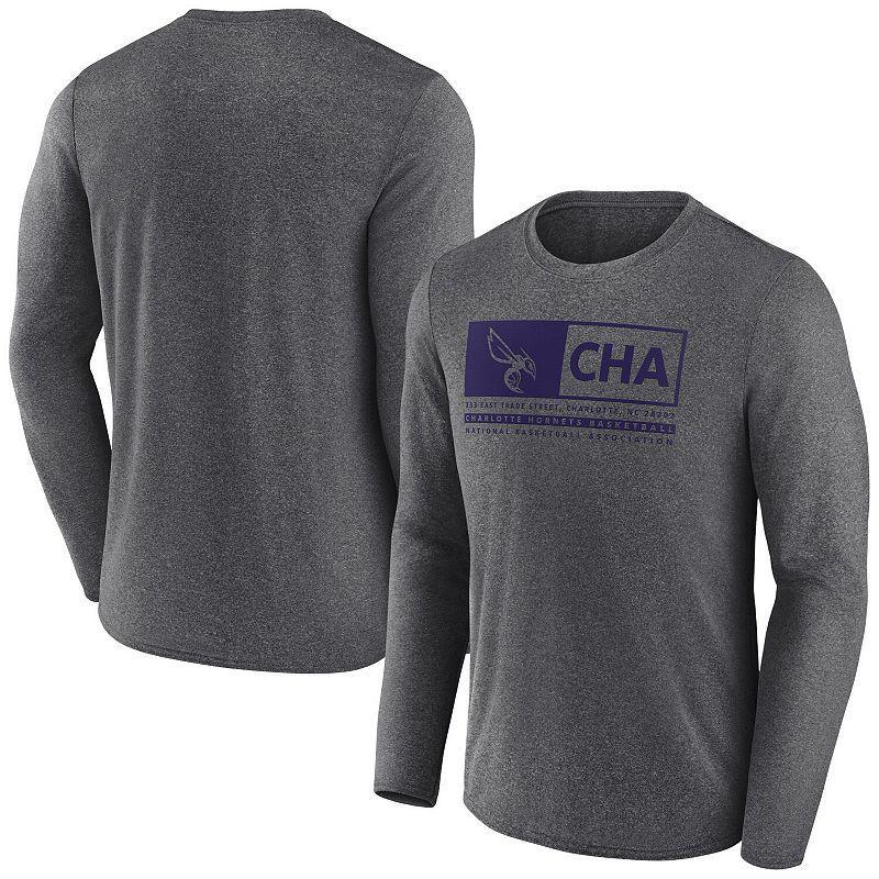 Mens Fanatics Branded Heather Charcoal Charlotte Hornets Three-Point Play T-Shirt Product Image