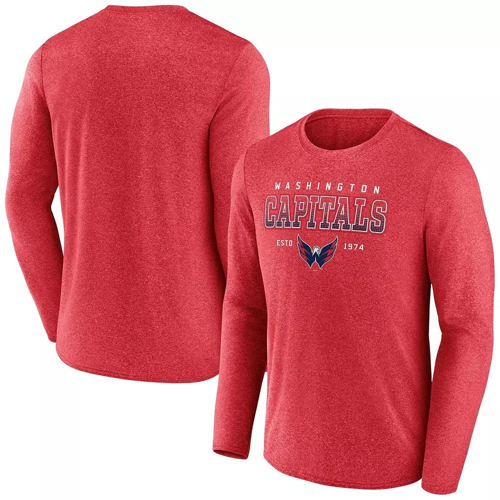 Men's Fanatics Branded Heather Red Washington Capitals Long Sleeve T-Shirt, Size: XL Product Image