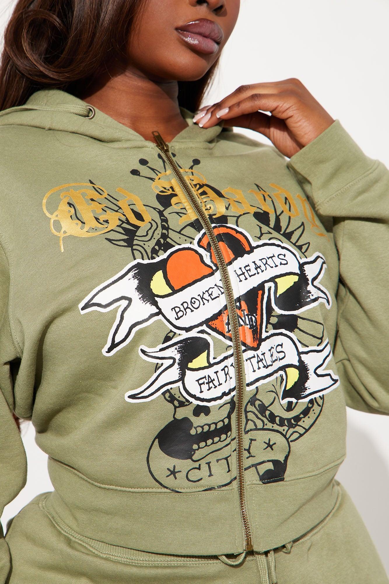 Ed Hardy Broken Hearts Short Set - Sage Product Image