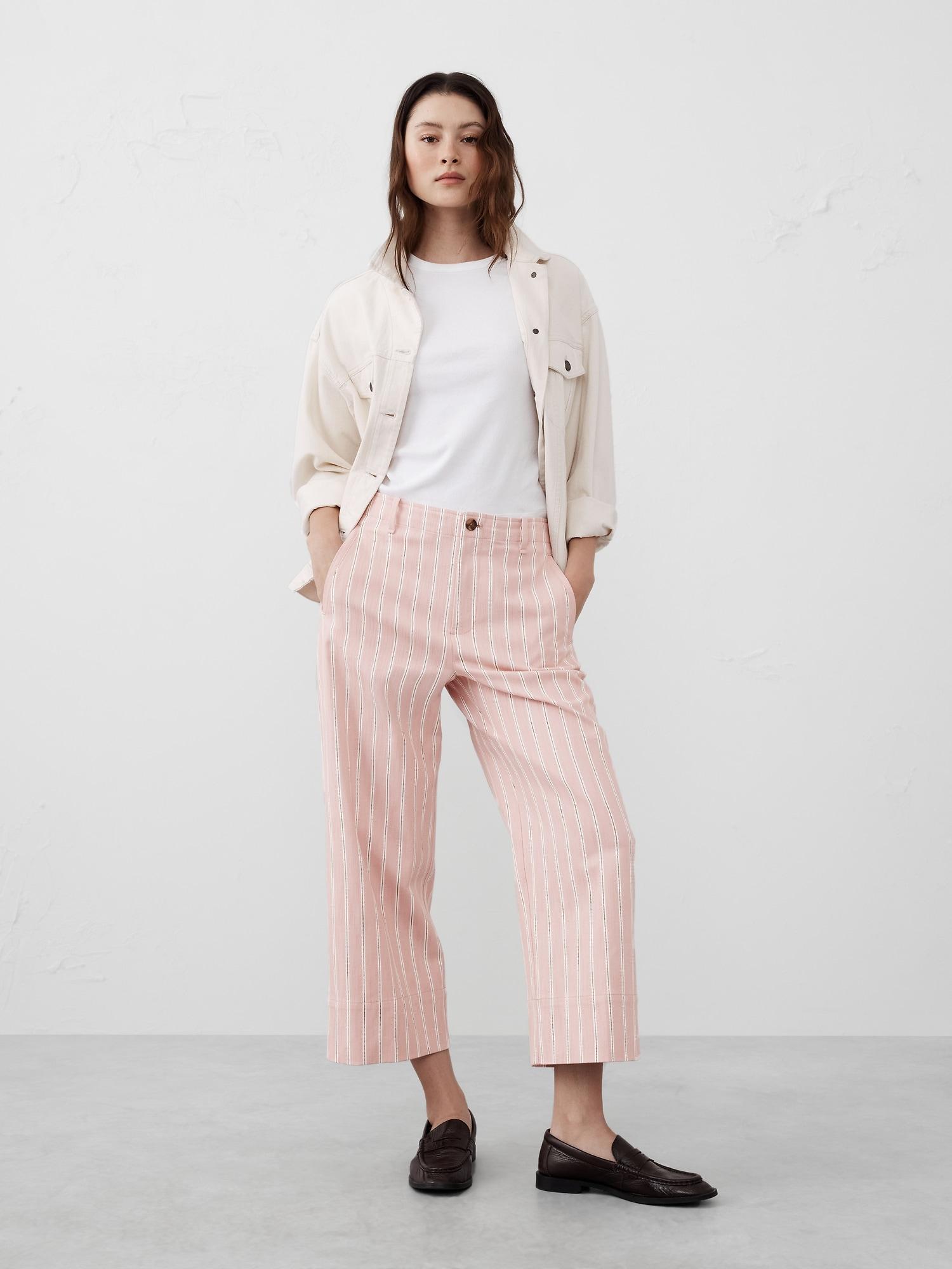 Twill Wide-Leg Crop Pant Product Image