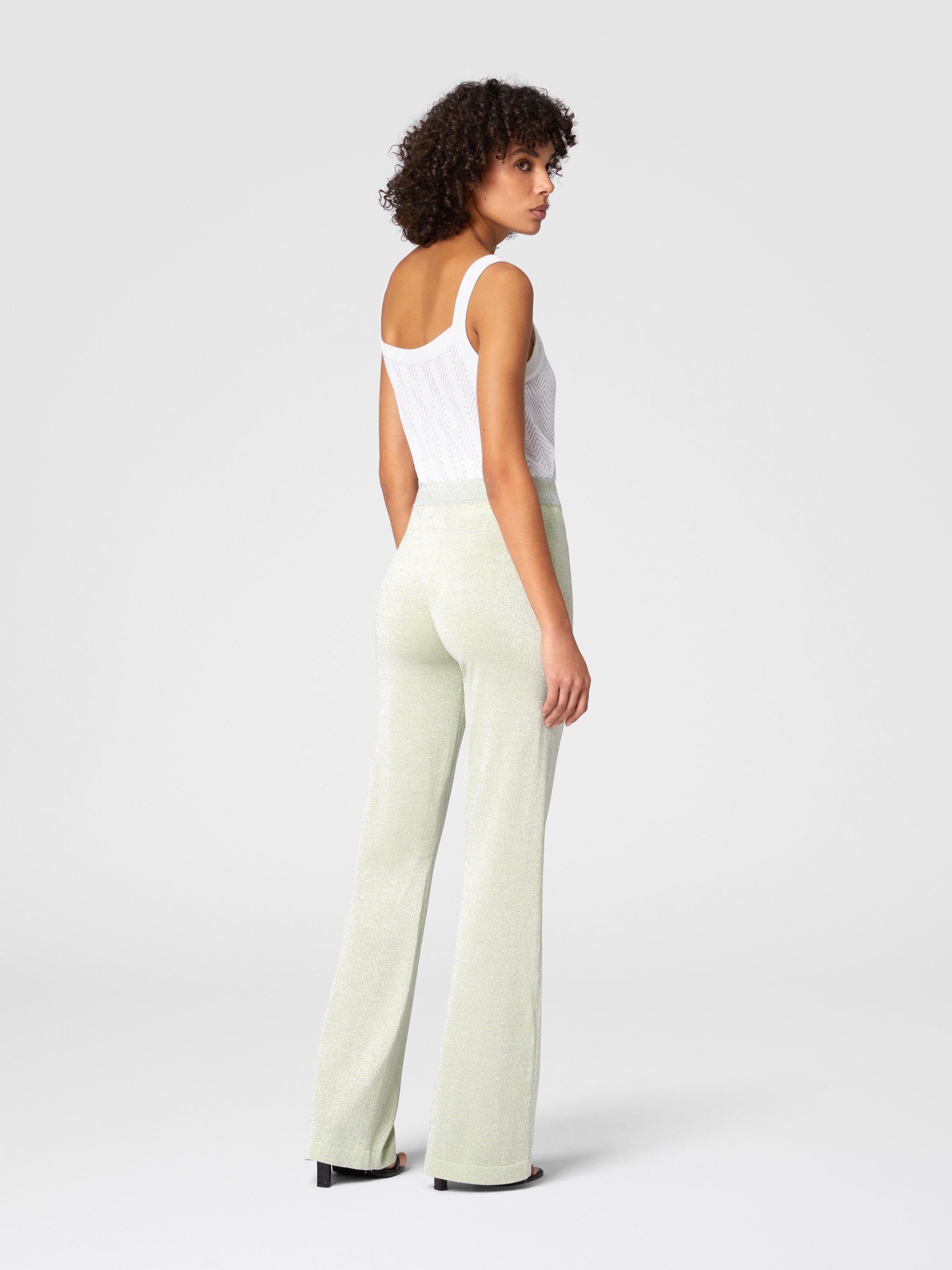 Straight trousers in lamé viscose Product Image