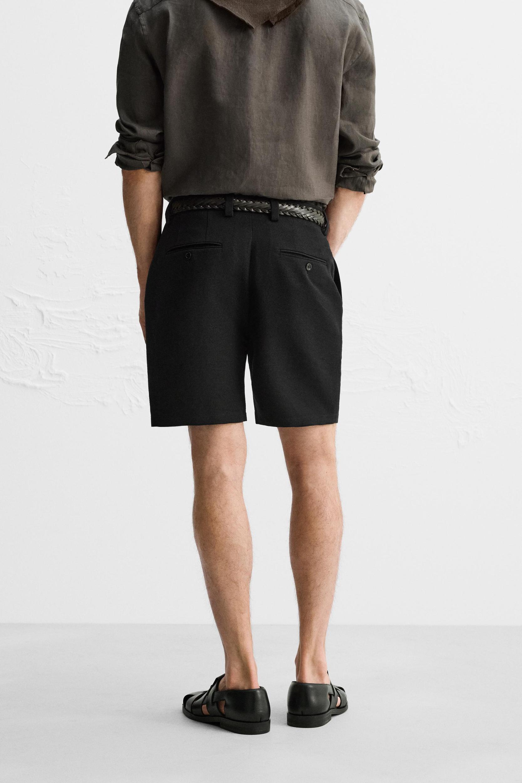 LINEN-COTTON REGULAR FIT SHORTS LIMITED EDITION Product Image