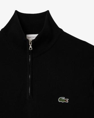 Zipped High Neck Cotton Sweater Product Image