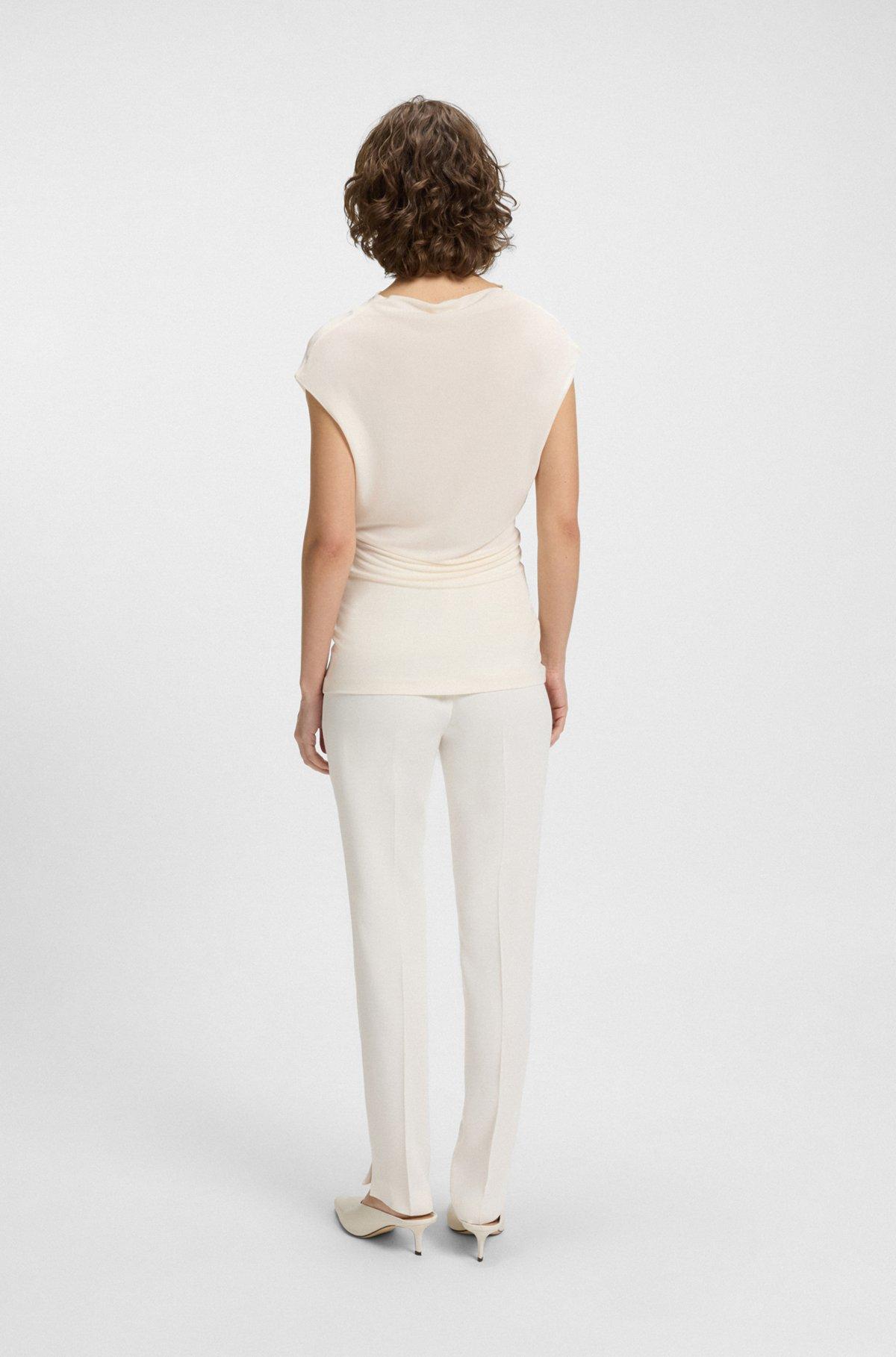 High-neck top in matte fabric Product Image