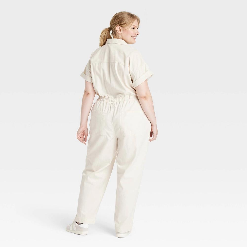 Womens Short Sleeve Boilersuit - Universal Thread Cream 30 Product Image