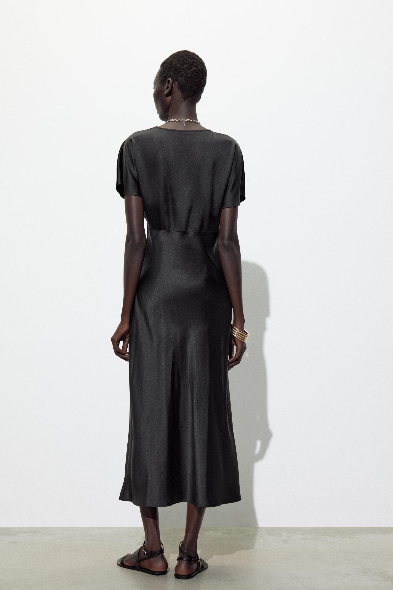 SATIN EFFECT MIDI DRESS Product Image