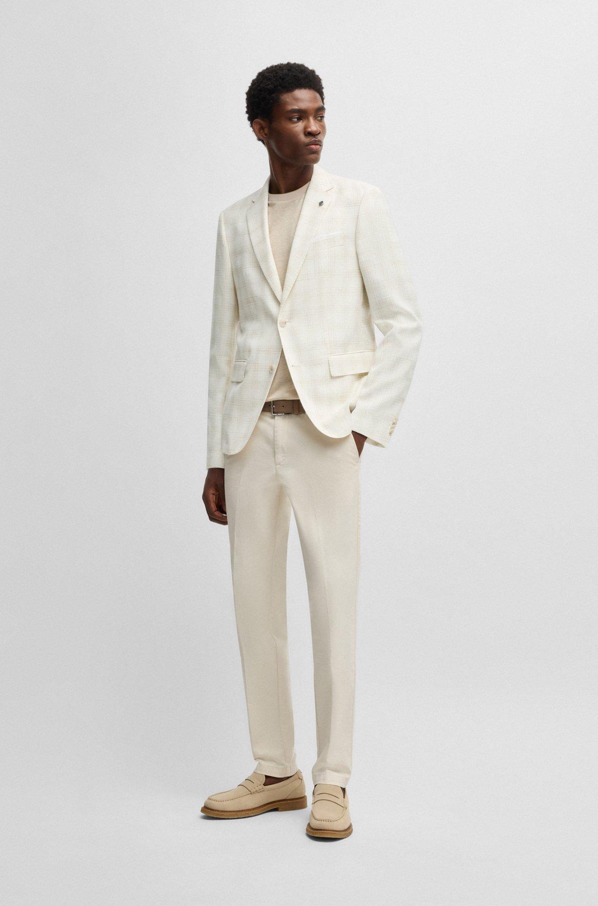 Slim-fit suit jacket in a checked wool blend Product Image