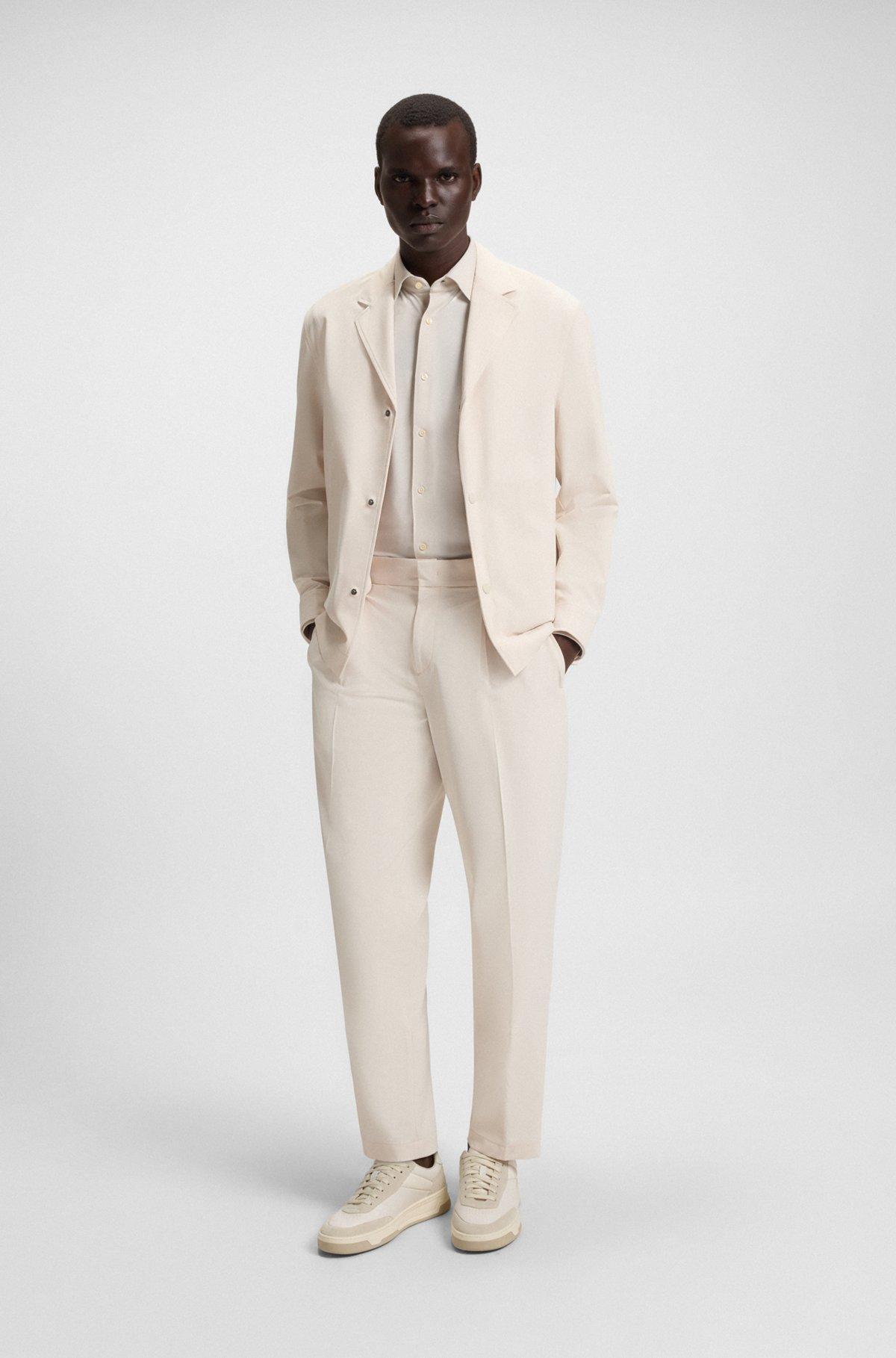 Printed slim-fit shirt in performance-stretch fabric Product Image