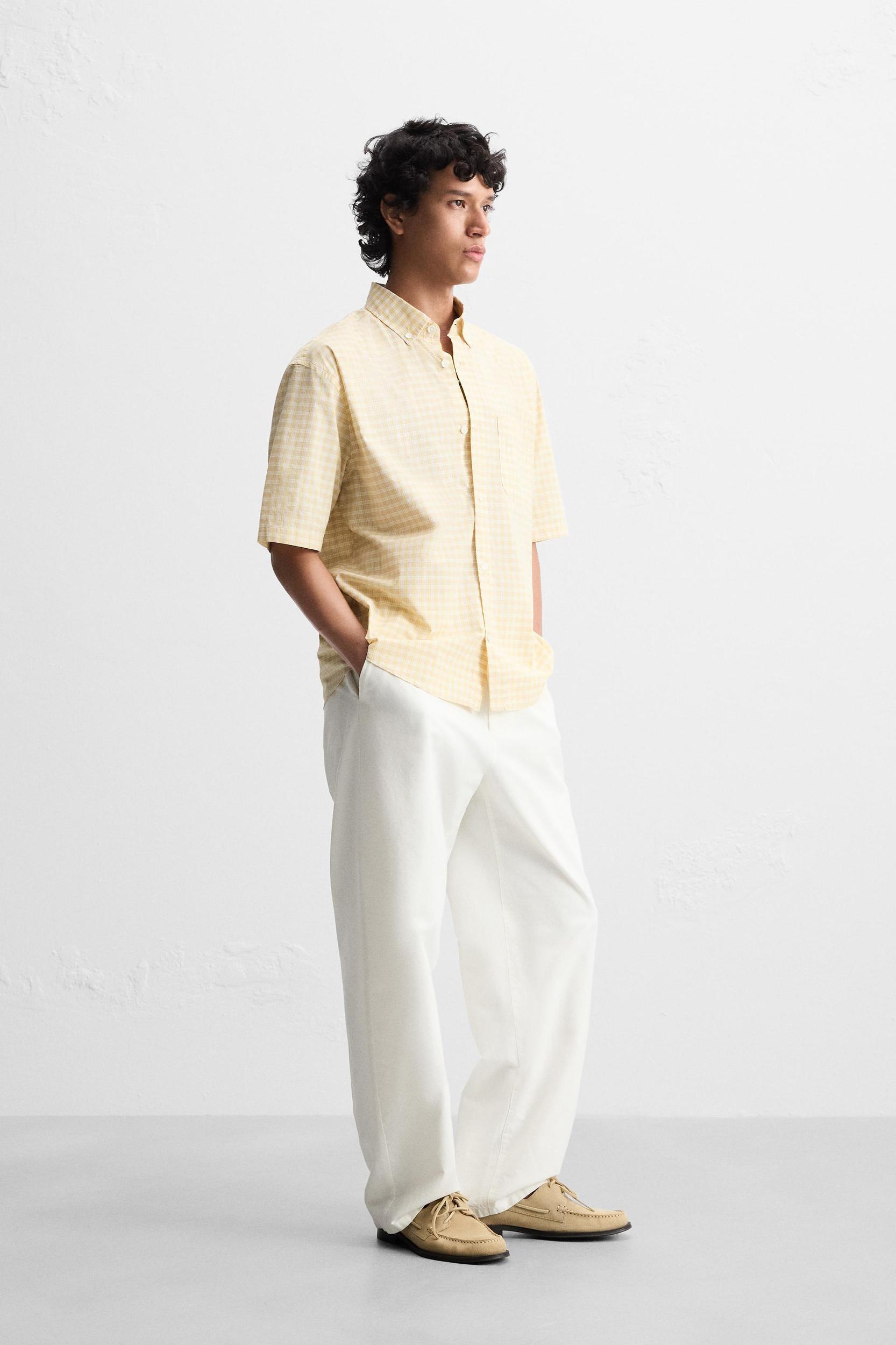 RELAXED FIT CHECKERED SHIRT Product Image