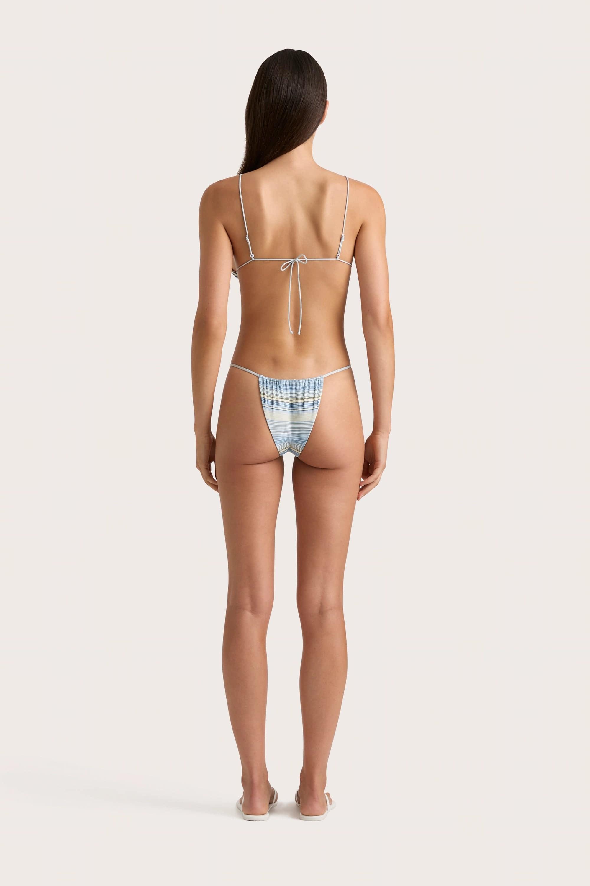 Elea Bikini Bottom Futura Stripe Sky Blue - Final Sale Product Image