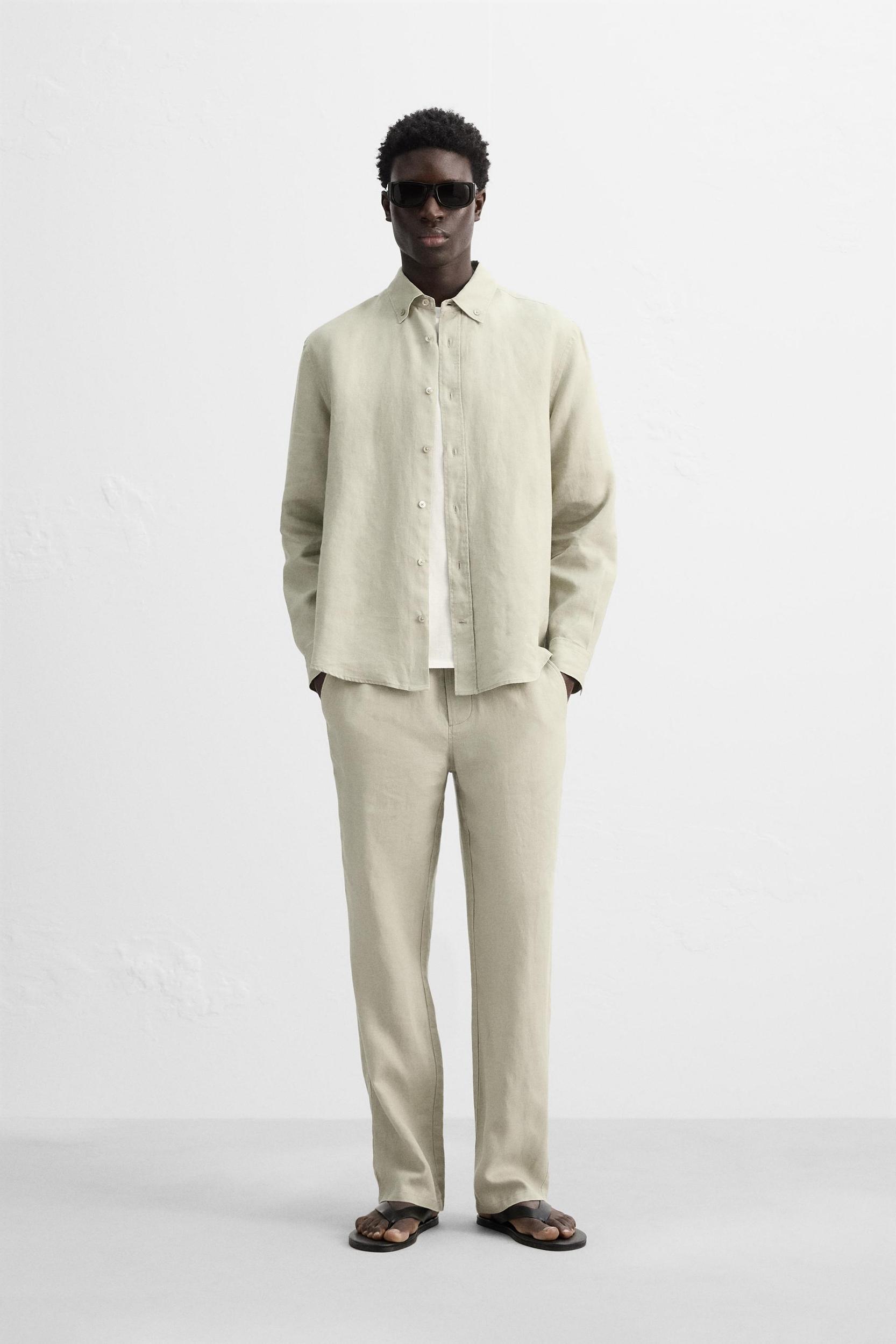 LINEN PANTS IN 100% LINEN Product Image