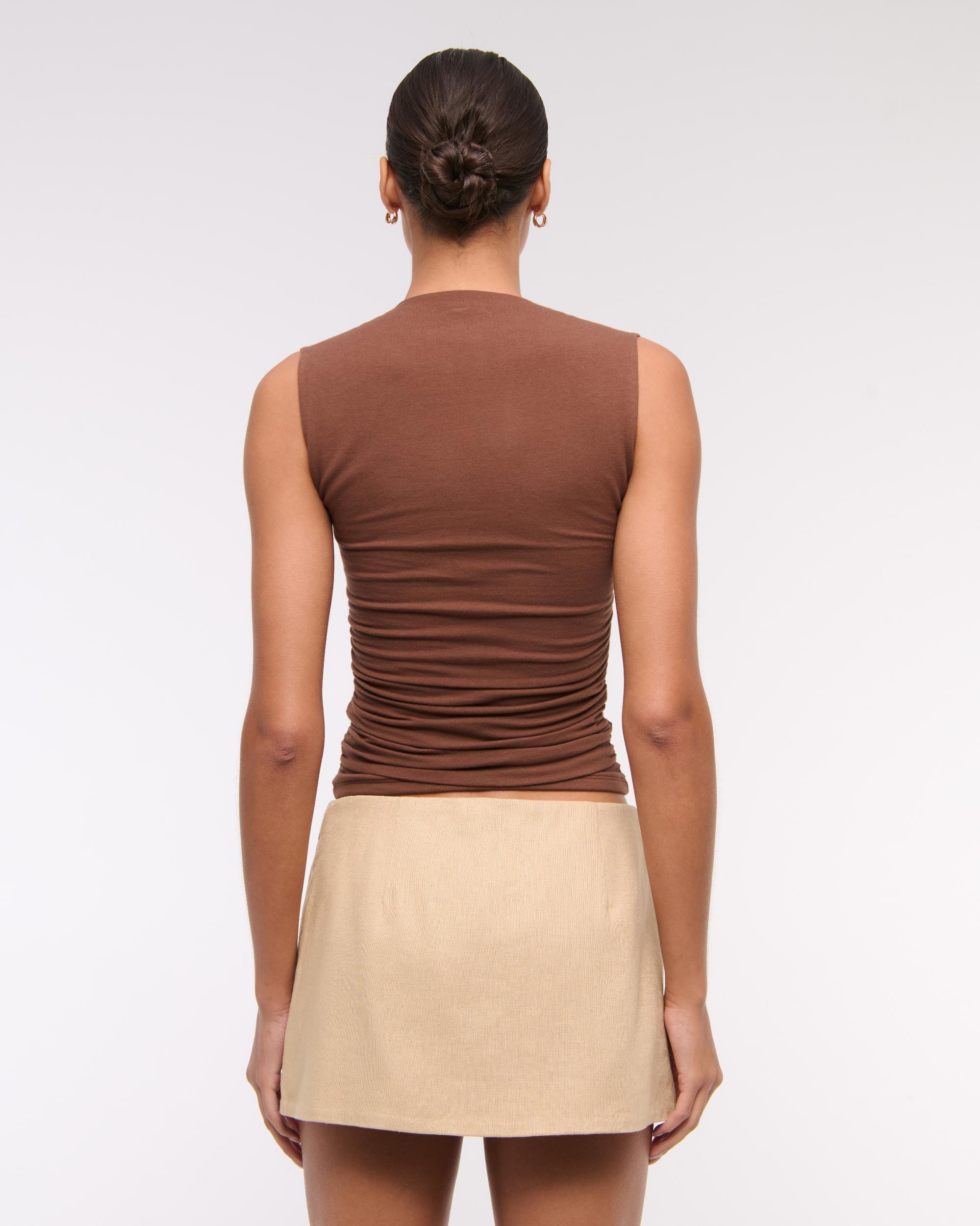 Mid Rise Tailored Micro Wrap Mini Skort Product Image