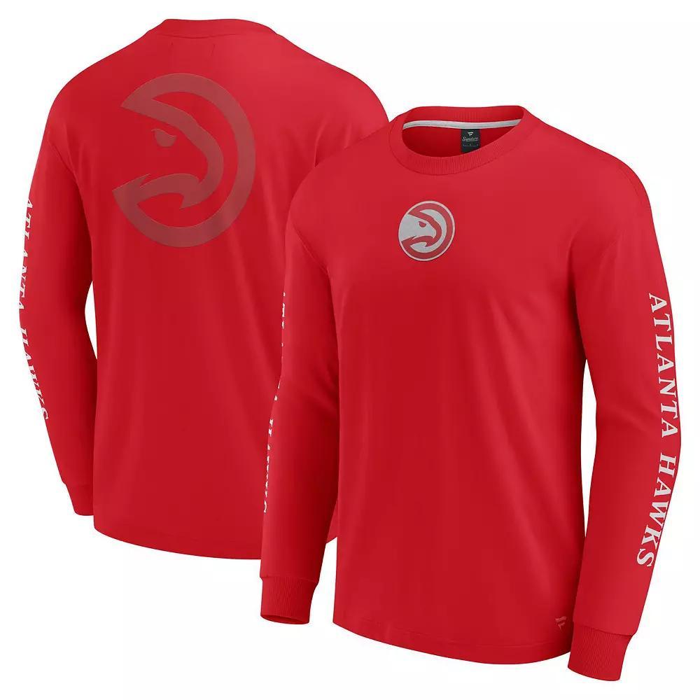 Men's Fanatics Red Atlanta Hawks Elements Strive Long Sleeve T-Shirt,  Product Image