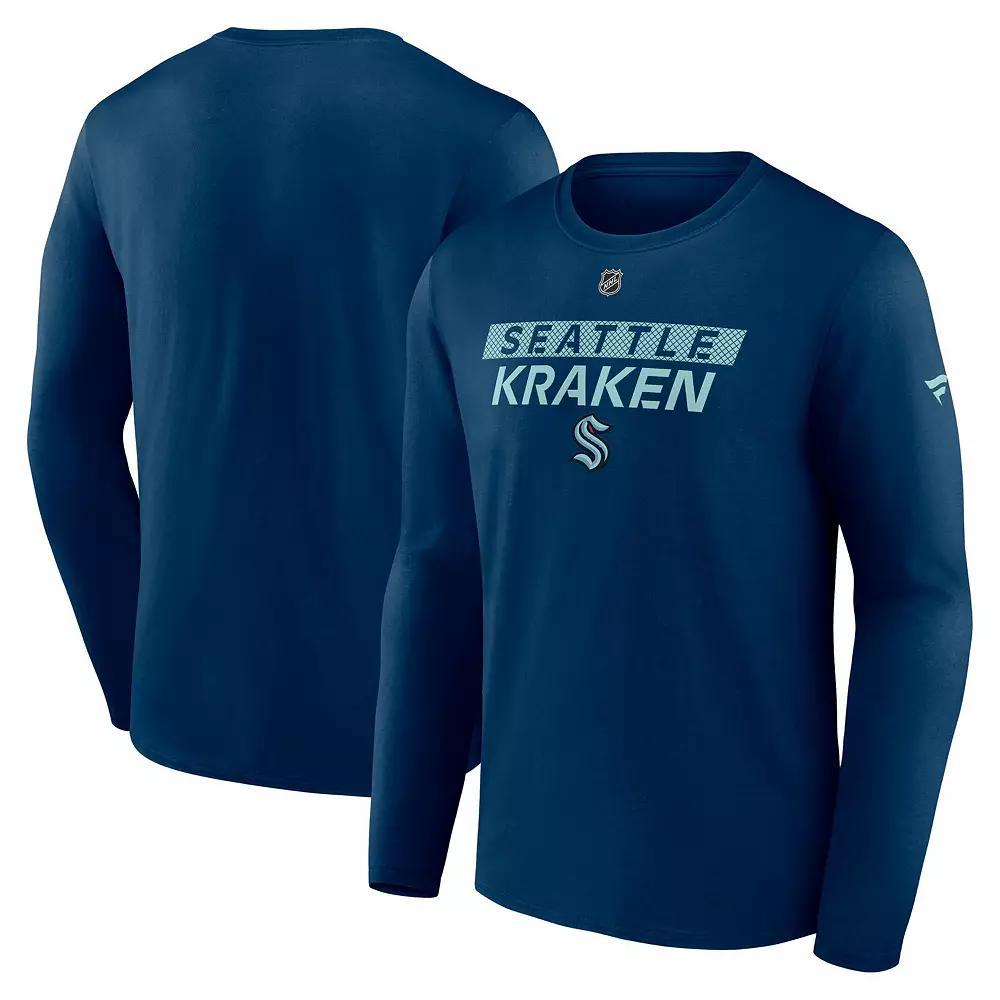 Men's Fanatics  Deep Sea Blue Seattle Kraken Authentic Pro Core Primary Long Sleeve T-Shirt, Size: Large, Krk Blue Product Image
