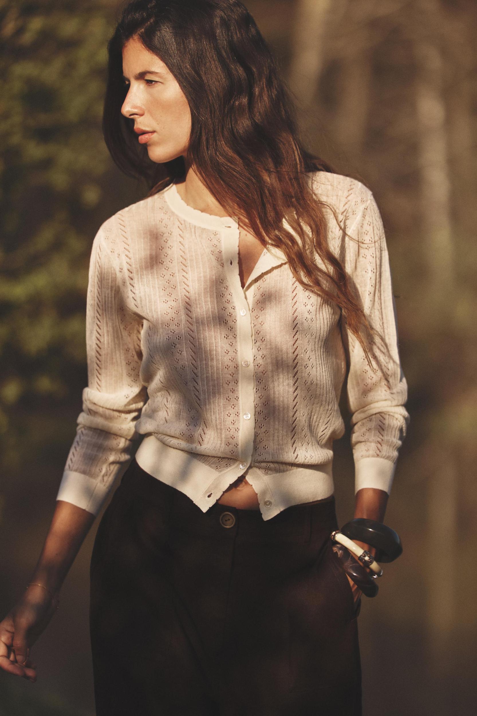 EXTRA-FINE POINTELLE KNIT JACKET Product Image