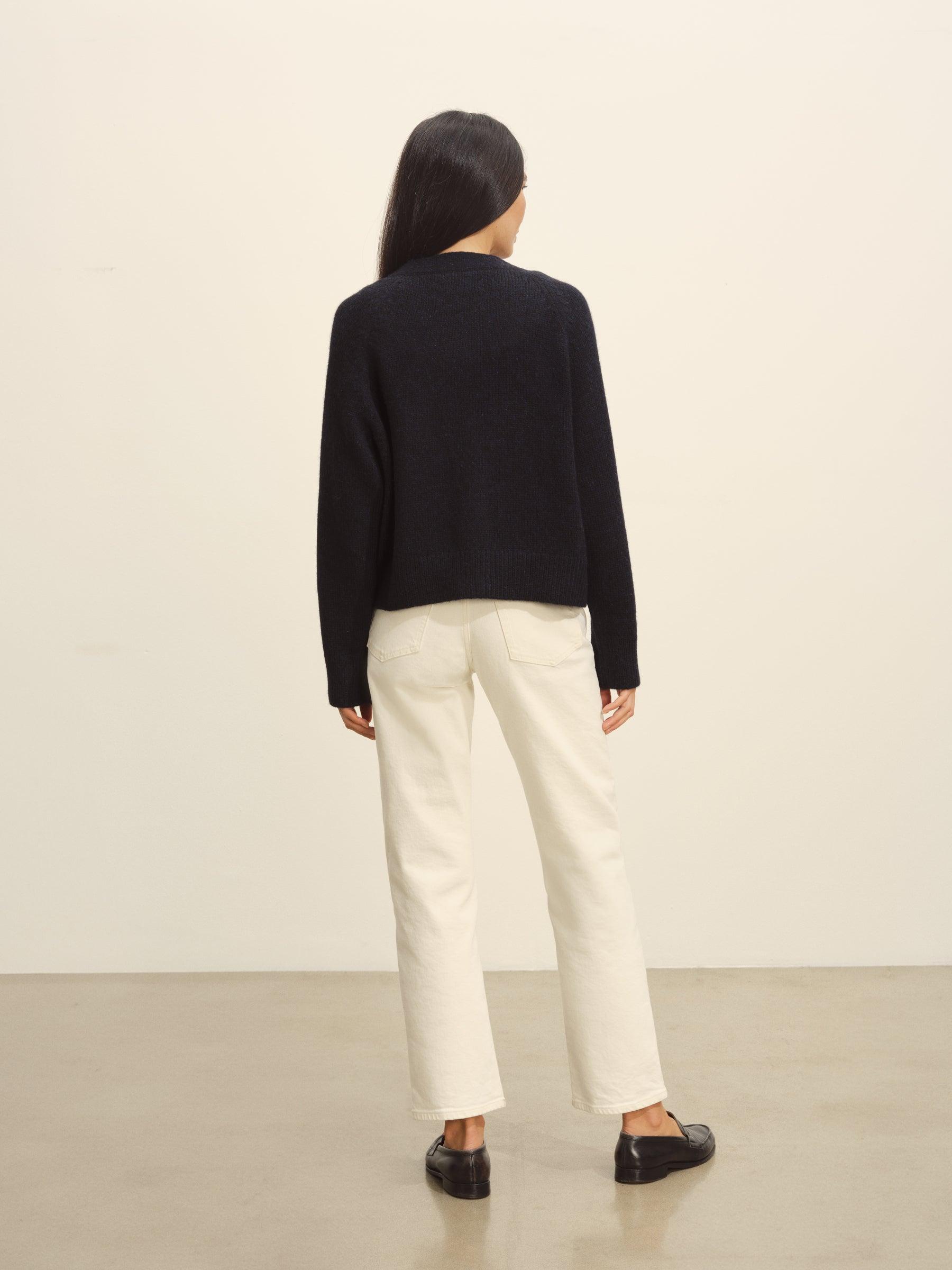 Dark Navy Highland Alpaca Boxy Cardigan Product Image