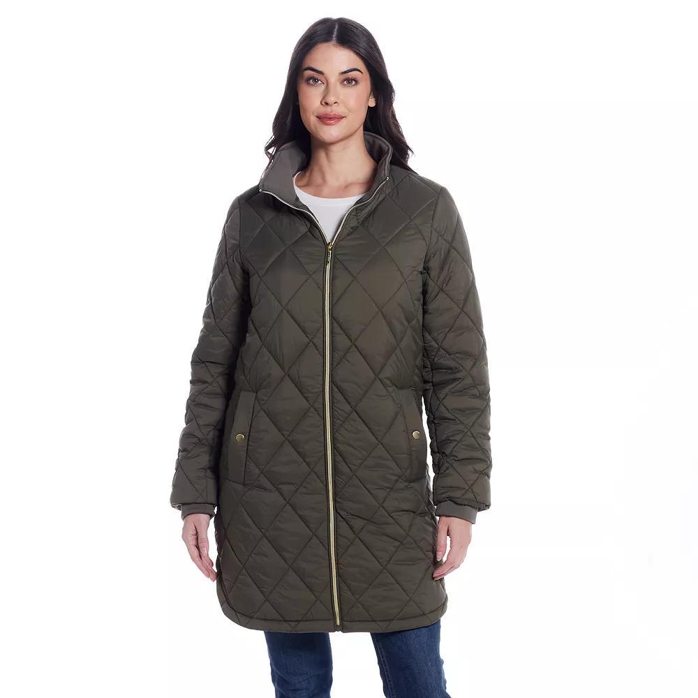 Women's Weathercast Quilted Zip Front Walker Jacket, Size: XL, Dusty Green Product Image