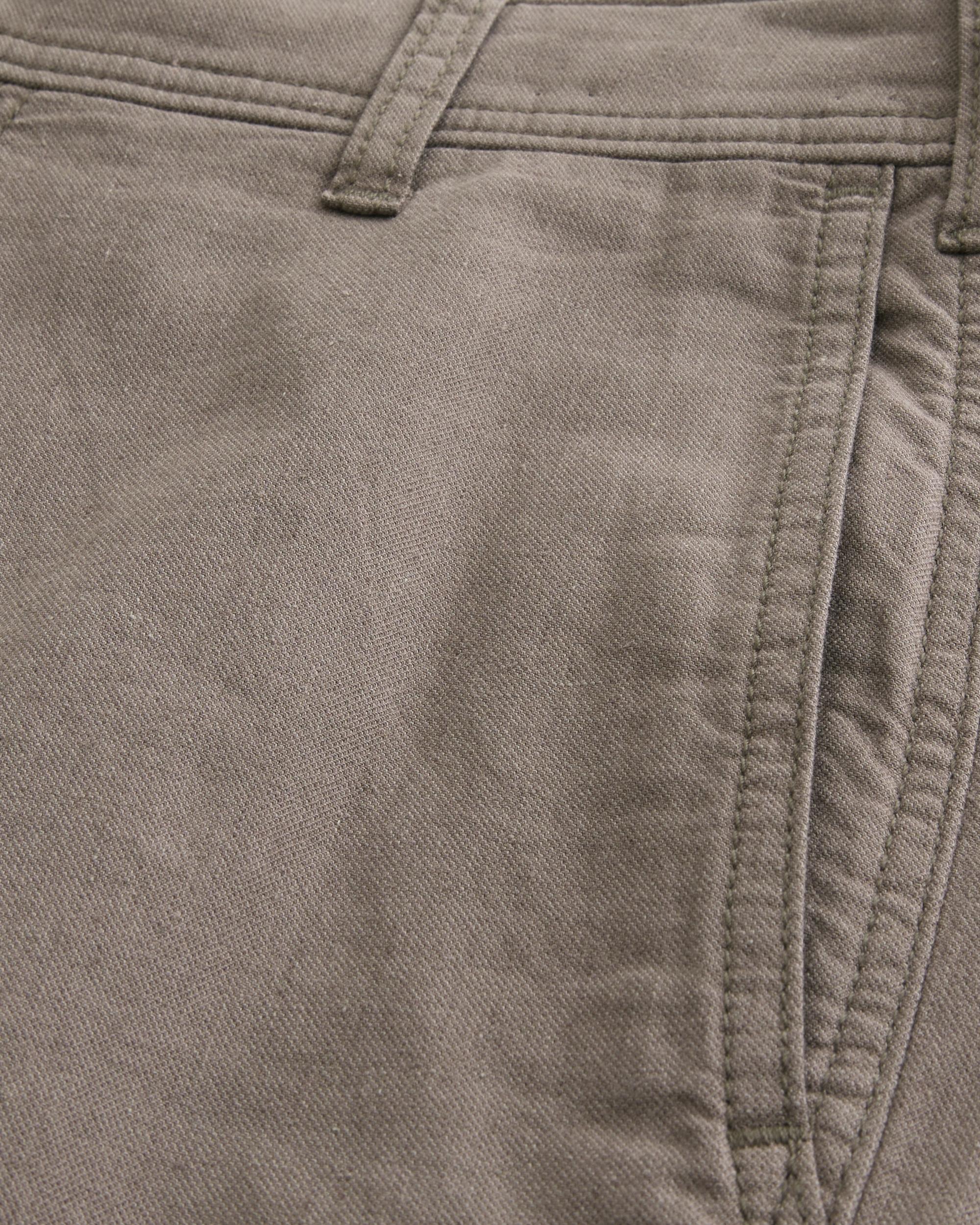 Linen-Blend Flex Waist Baggy Pants Product Image
