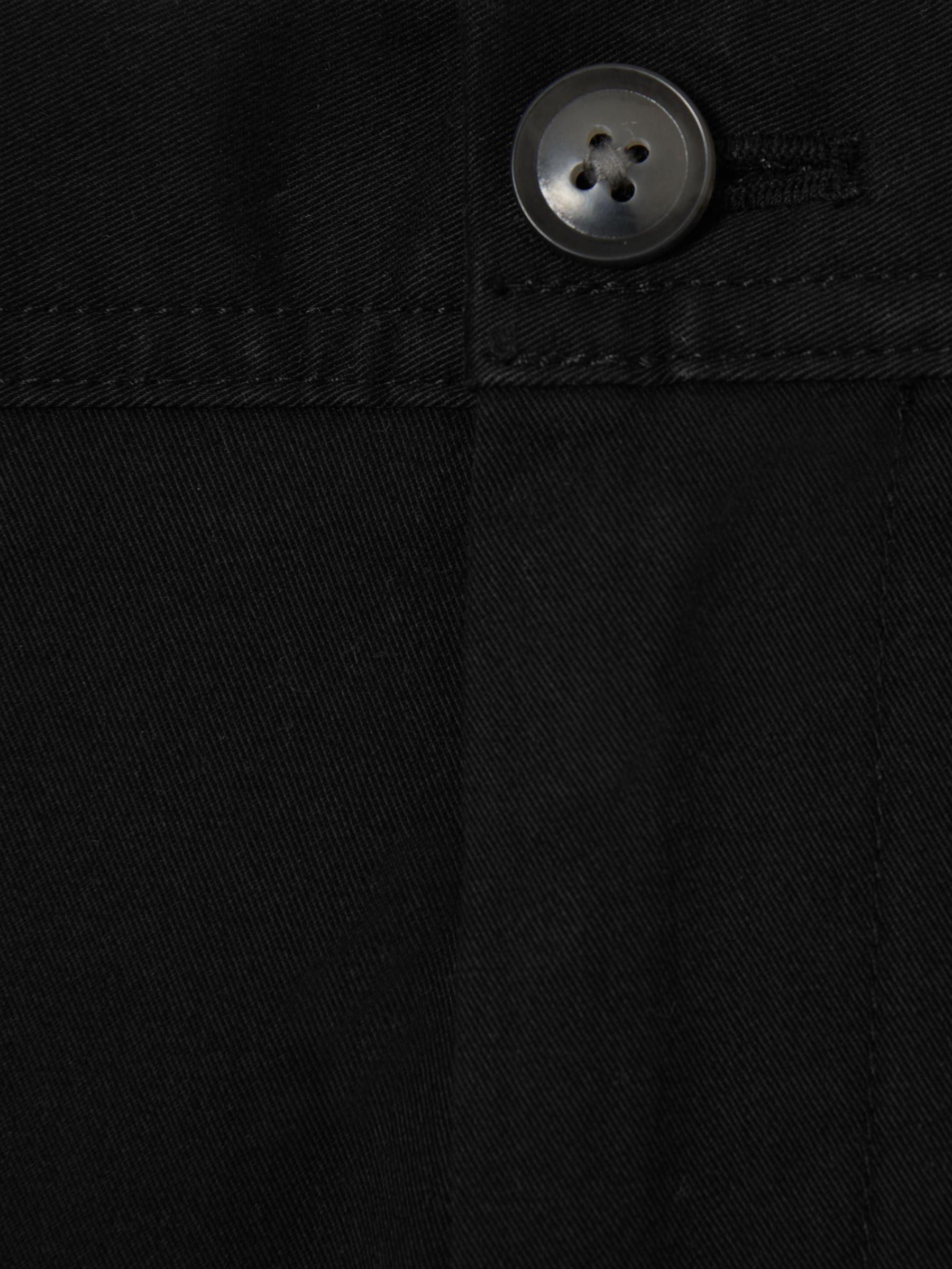 Slim Fit Washed Cotton Blend Chinos in Black Product Image