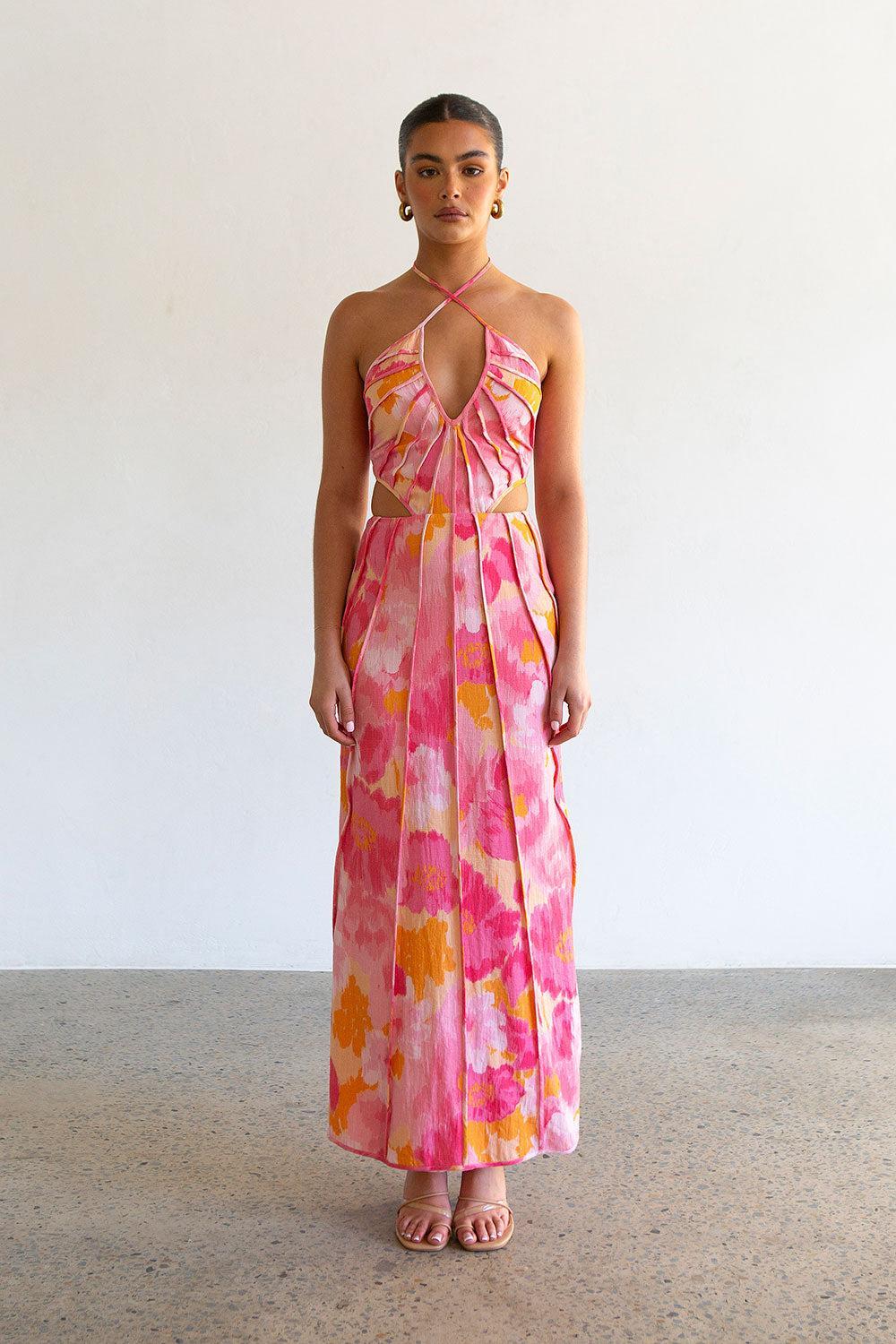 Tallulah Midi Dress - Pink Gerbera Product Image