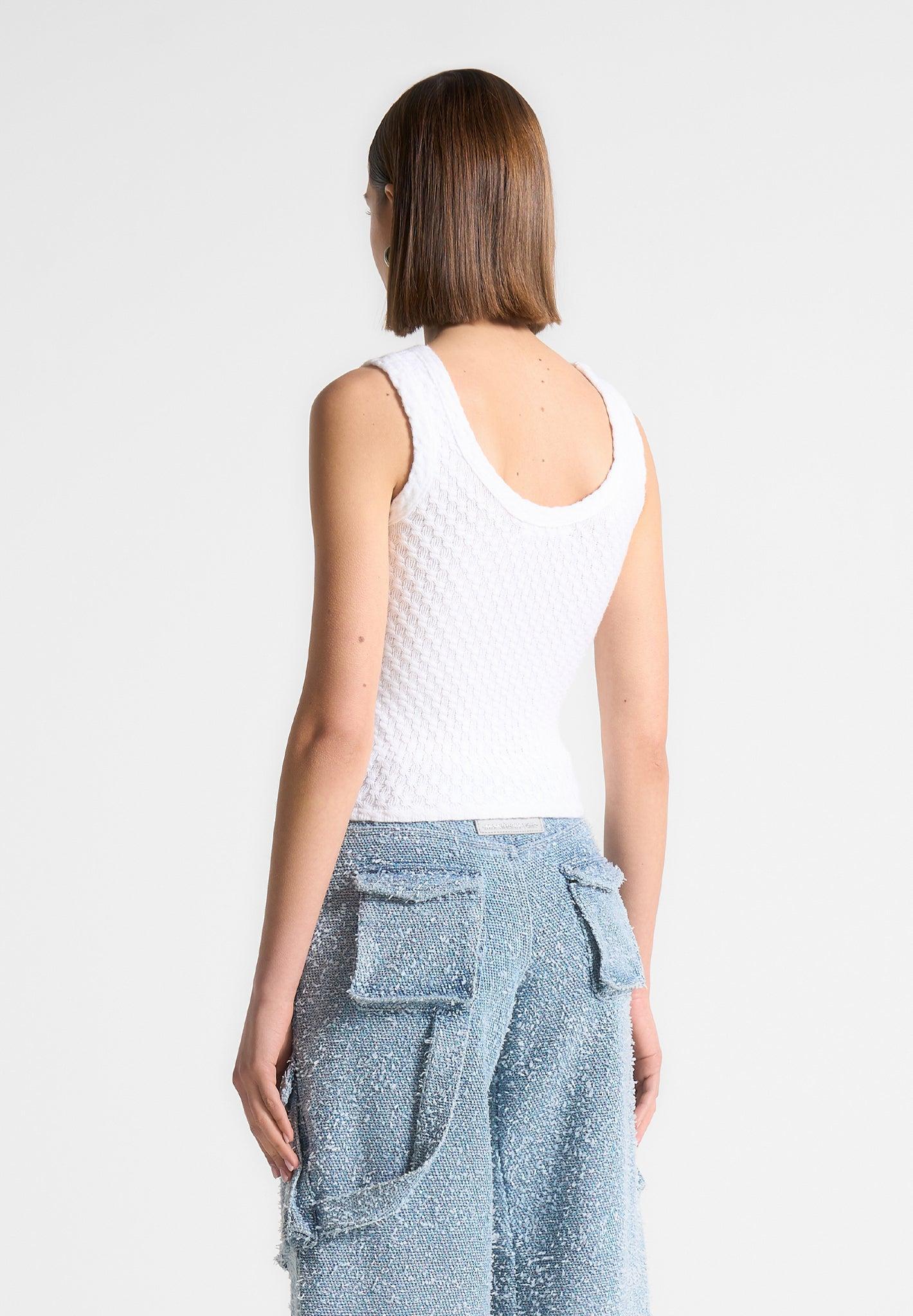 Limited Edition Eiffel Knitted Tank Top - White Female Product Image