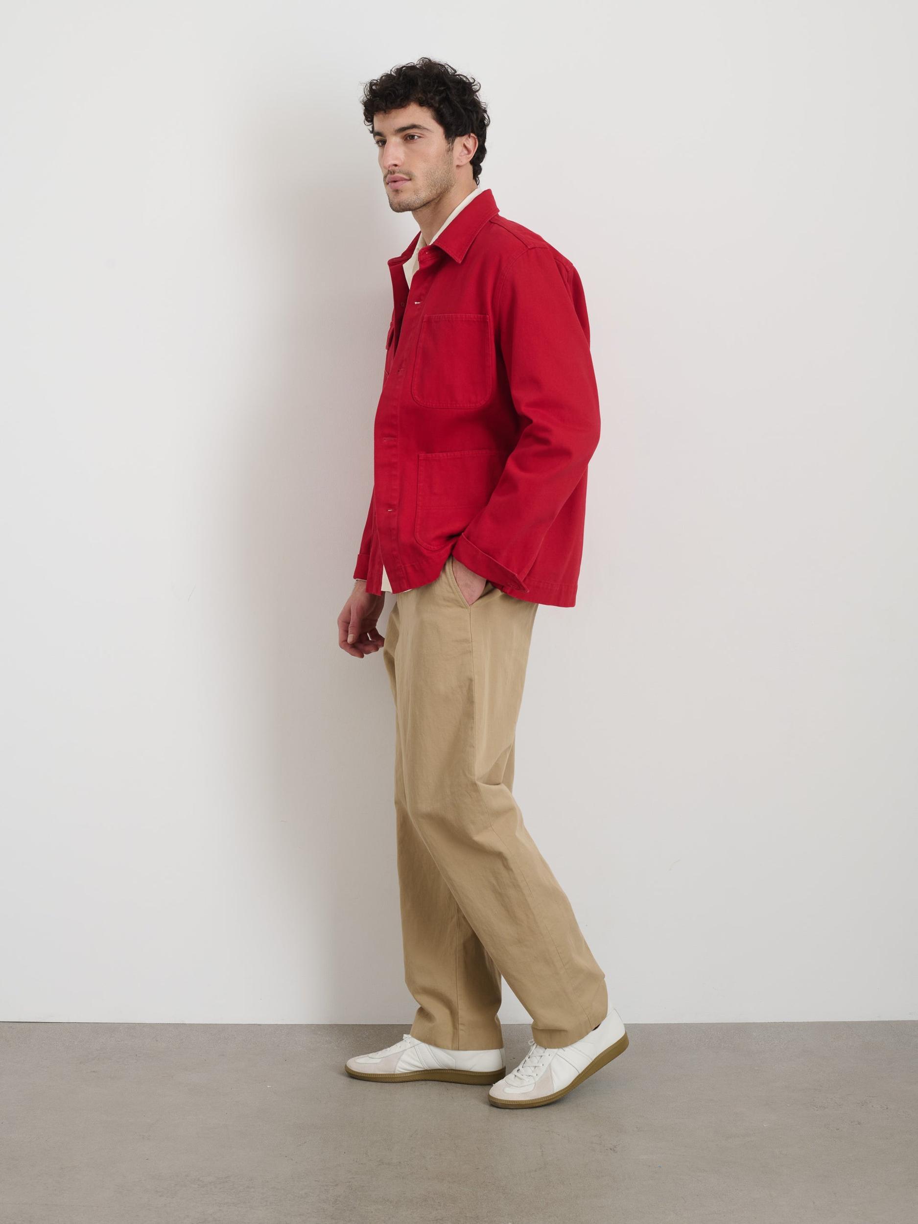 Garment Dyed Work Jacket in Recycled Denim Product Image