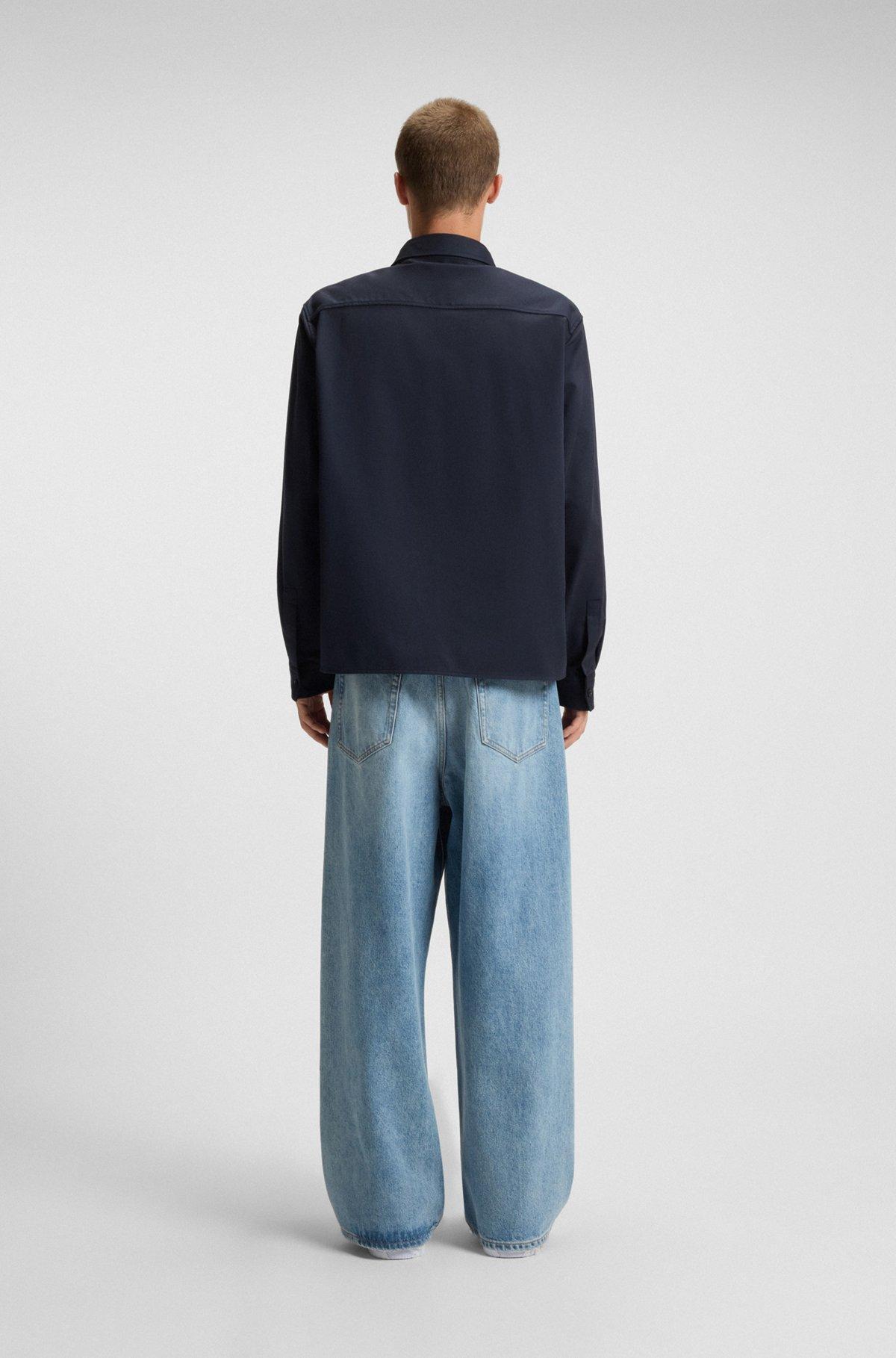 Cotton-twill shirt with logo label Product Image