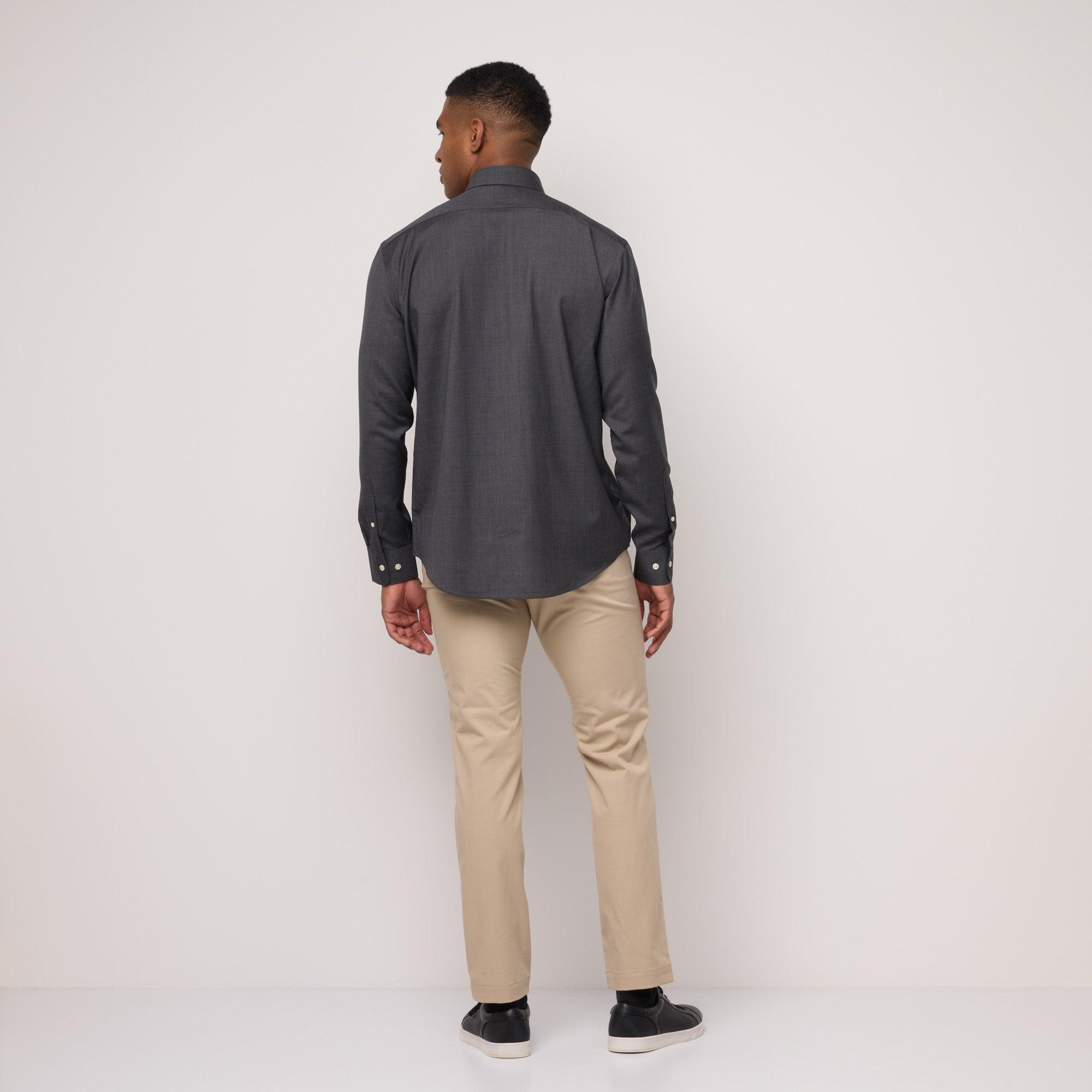Merino Wool Button-Down Shirt | Charcoal Heather Product Image