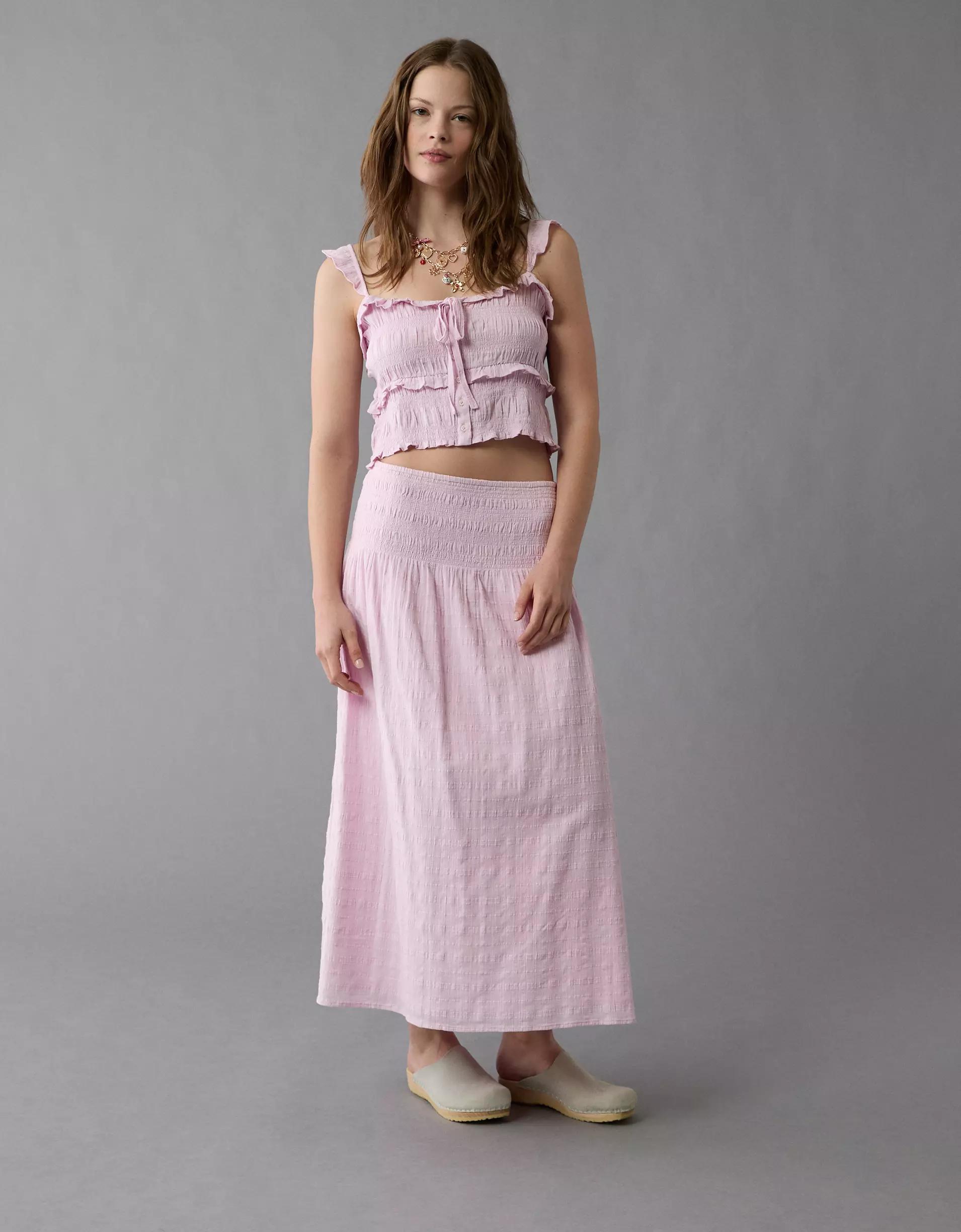 AE Smocked Ruffle Tank Top Product Image