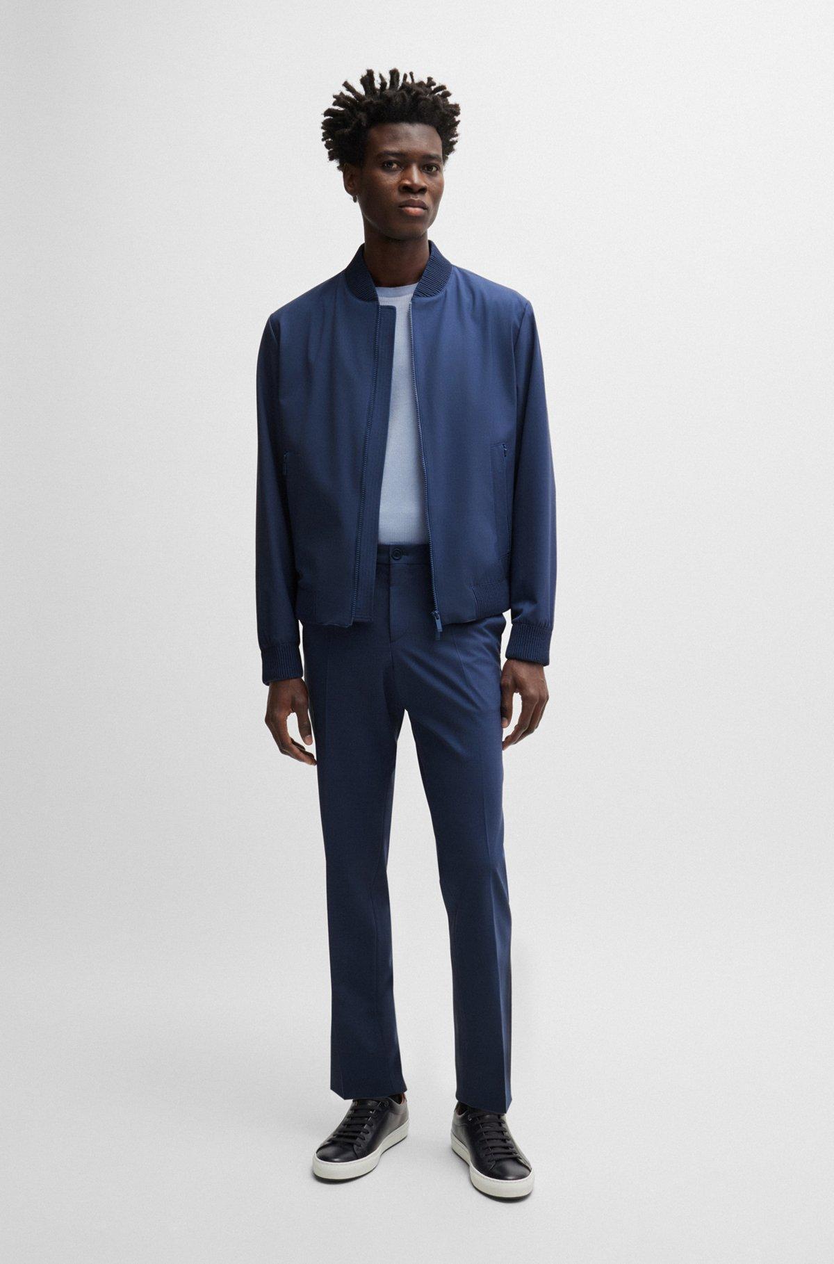 Slim-fit blouson jacket in wool blend Product Image