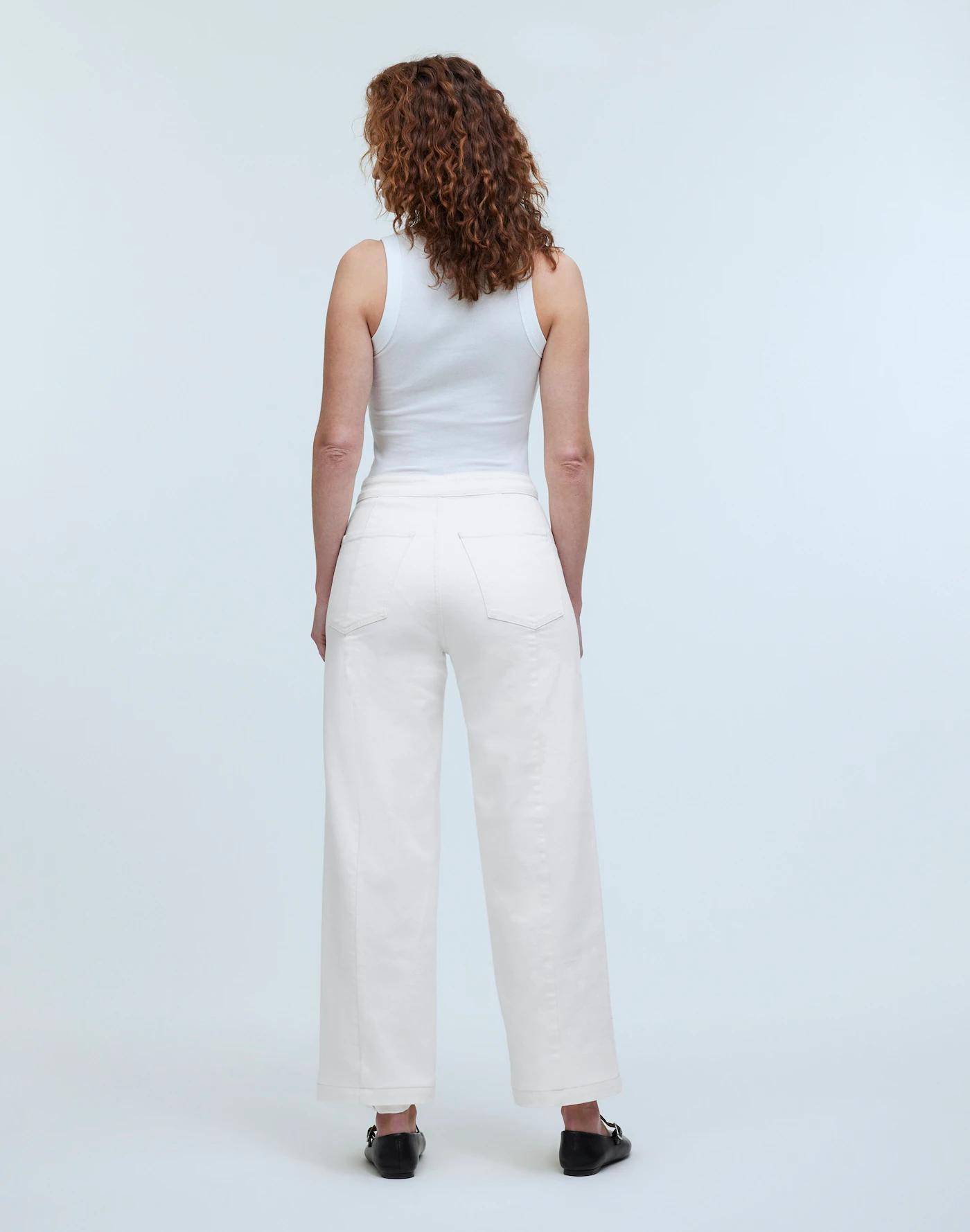 The Curvy Emmett Wide-Leg Jean in Tile White: Welt Pocket Edition Product Image