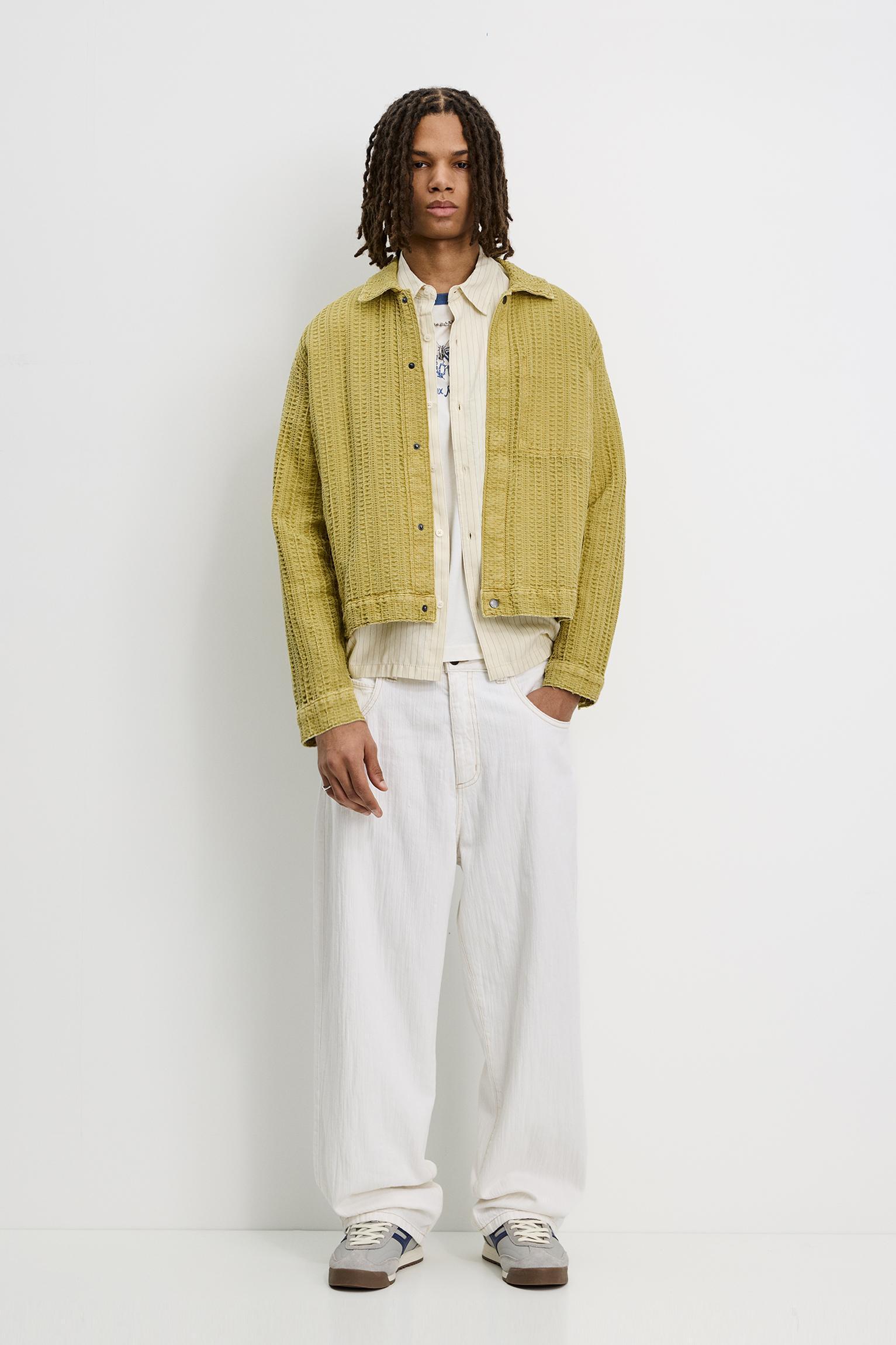 Textured trucker jacket Product Image