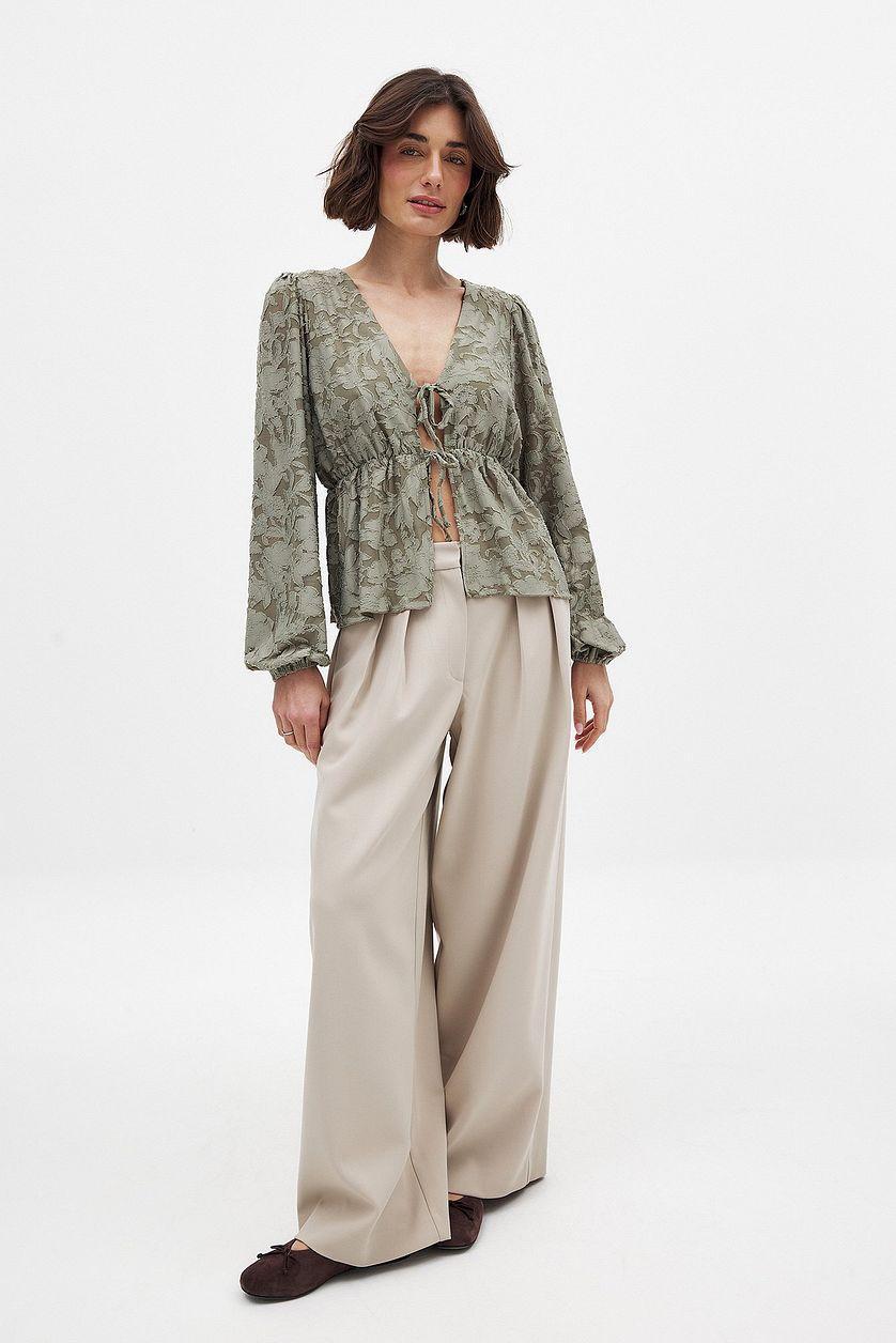 Burn Out Puff Sleeve Top Product Image