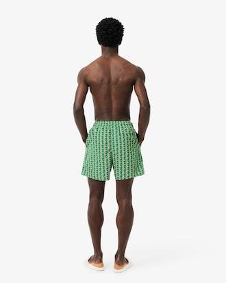 Mid Length Monogram Print Swim Trunks Product Image
