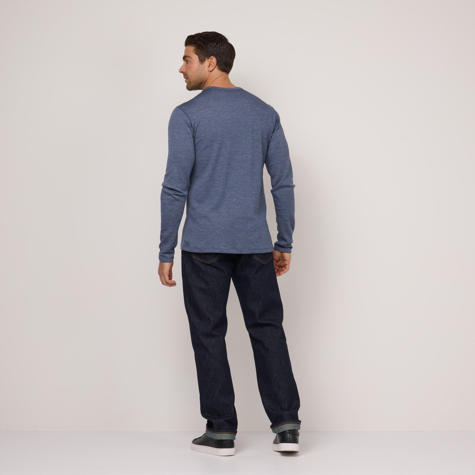 Merino Wool Interlock Sweatshirt | Aurora Blue Heather Product Image
